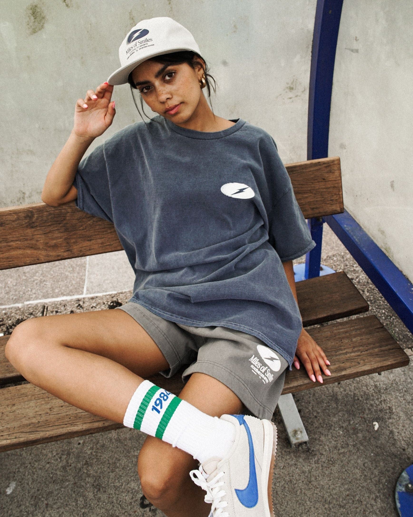 Vice 84 'Miles of Smiles' Vintage Washed Tee - Navy