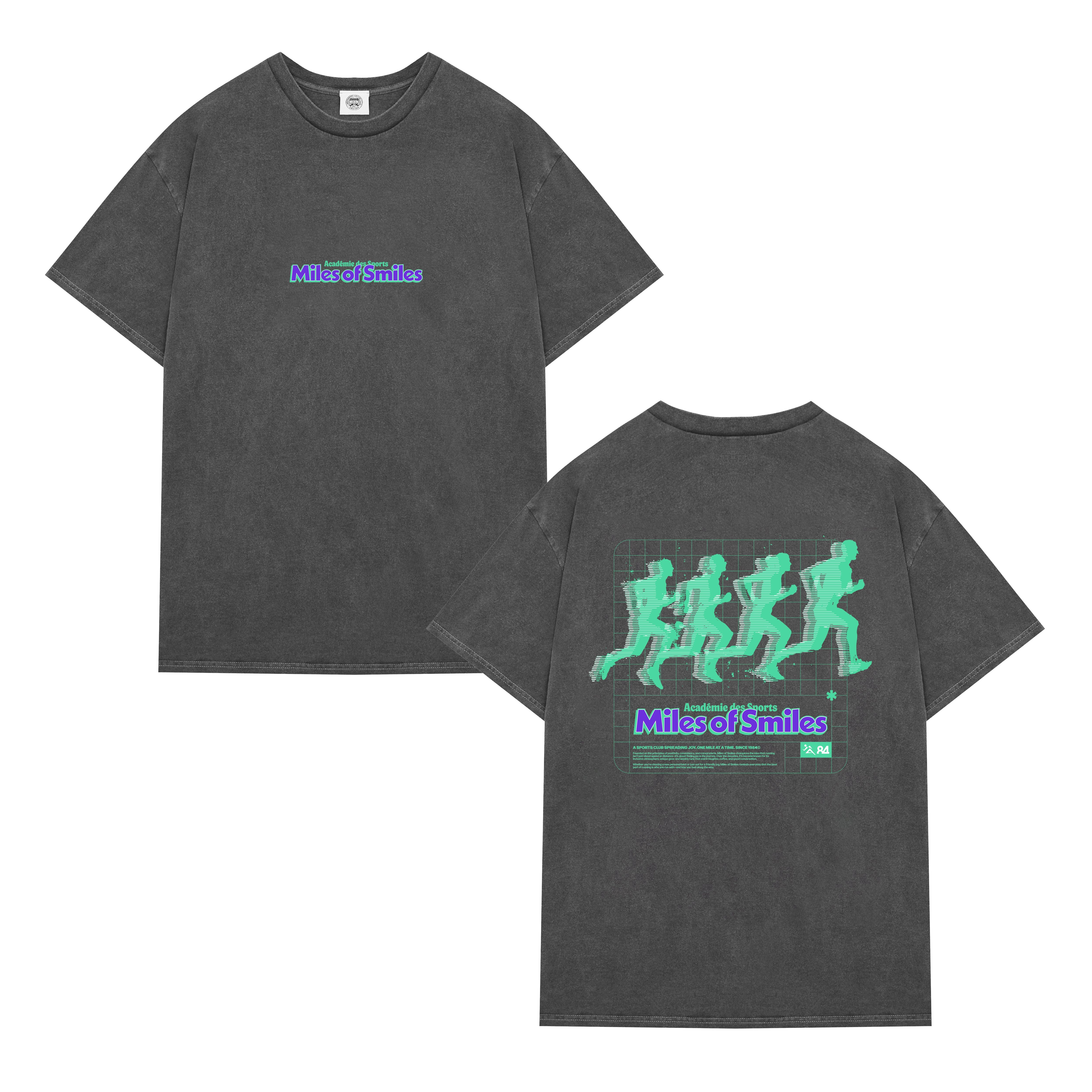 Vice 84 'Pacesetter' Vintage Washed Tee - Charcoal