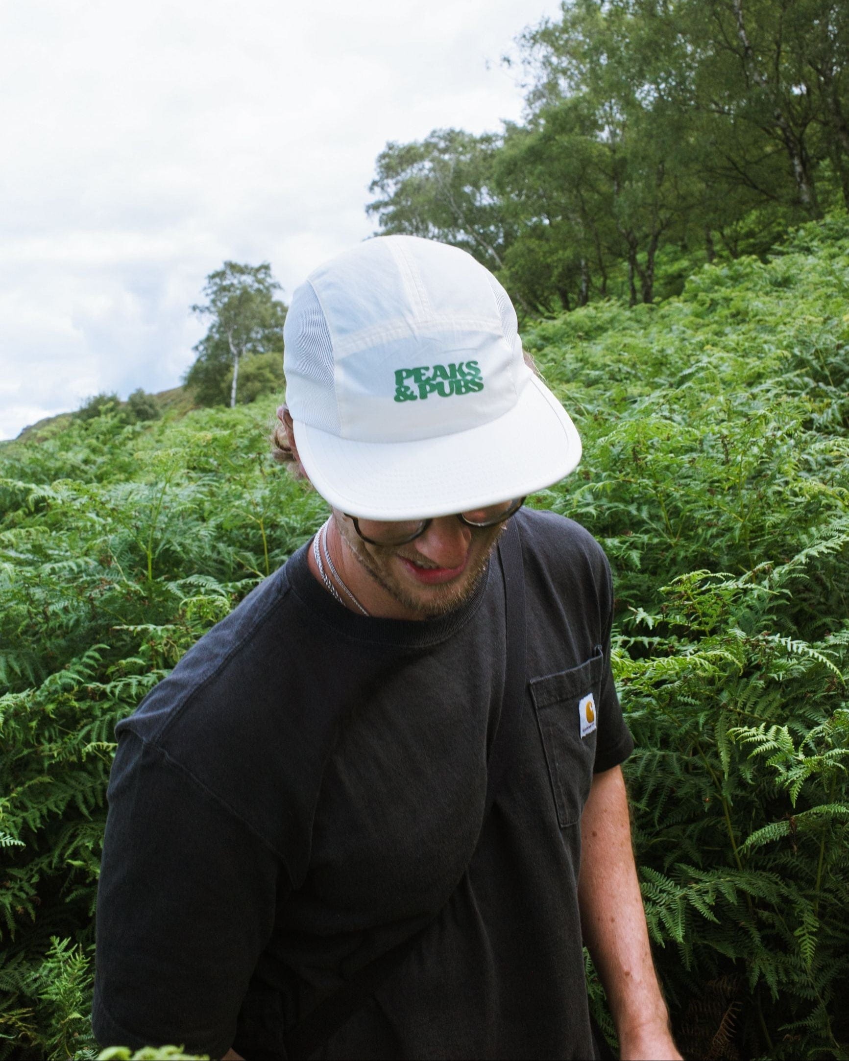 Peaks & Pubs 'Logo' Active 5 Panel Cap - Ecru