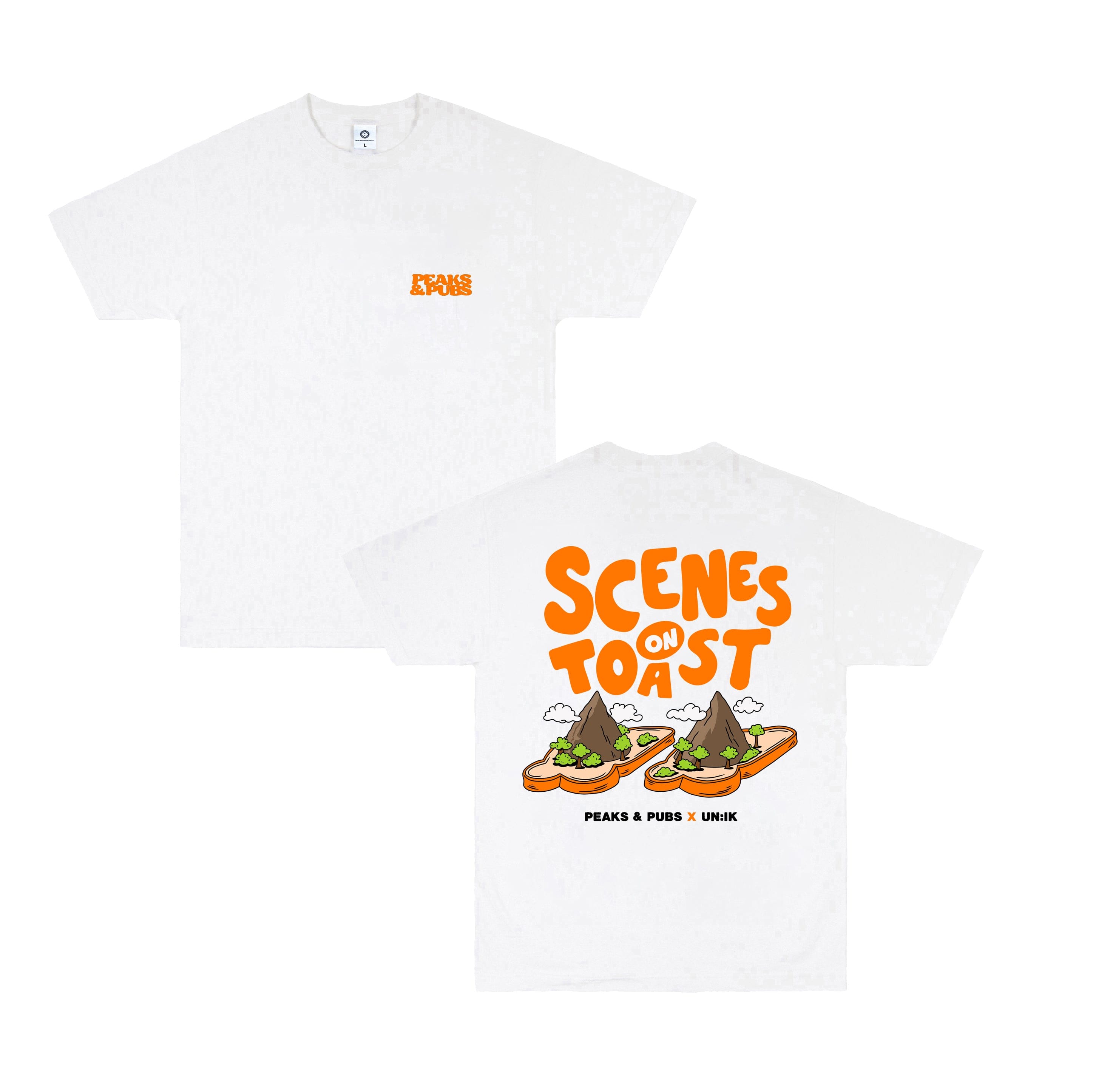 Peaks & Pubs 'Scenes on Toast' Tee - White