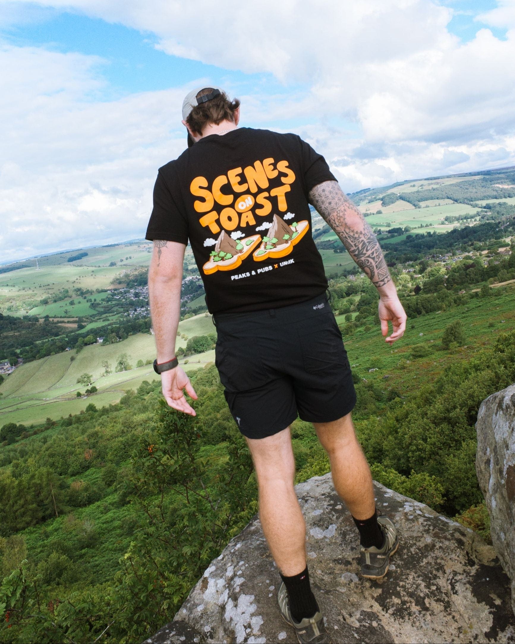 Peaks & Pubs 'Scenes on Toast' Tee - Black