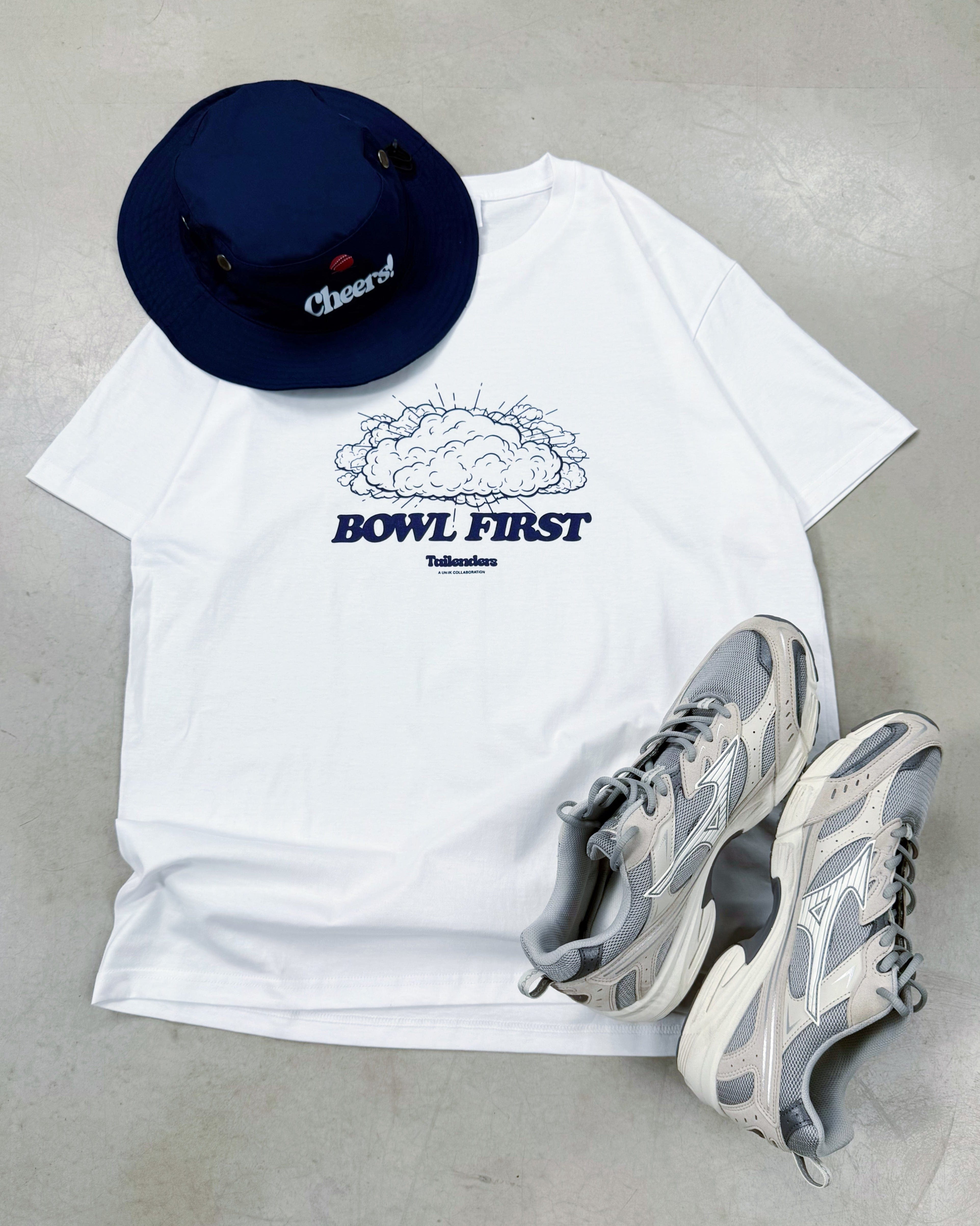 Tailenders 'Bowl First' Tee - White