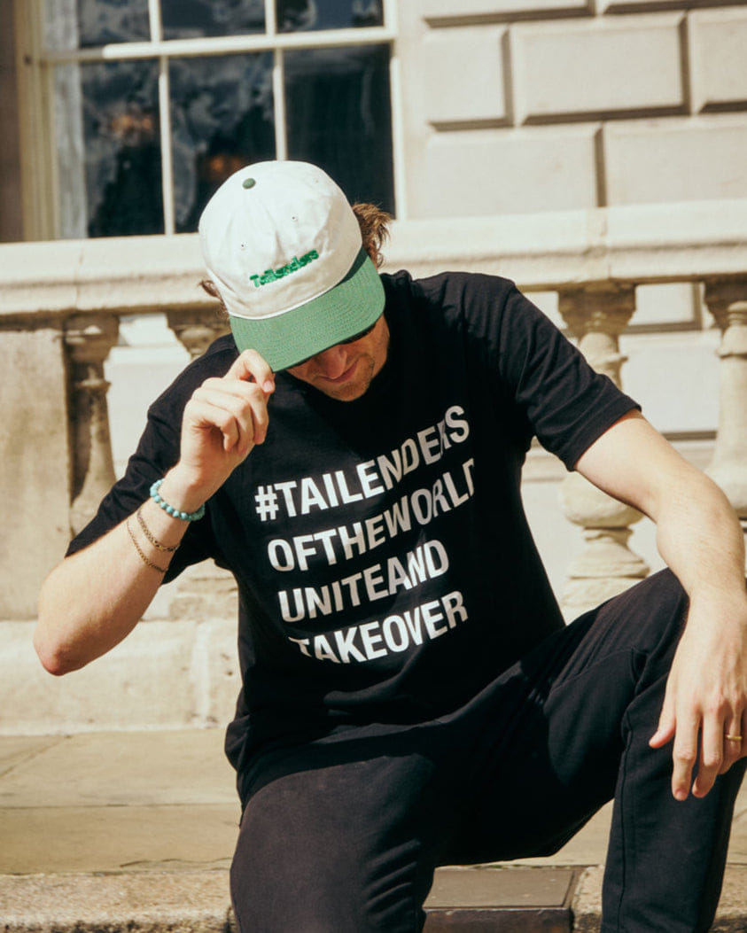 Tailenders 'Logo' Embroidered Cap - Natural/Forest