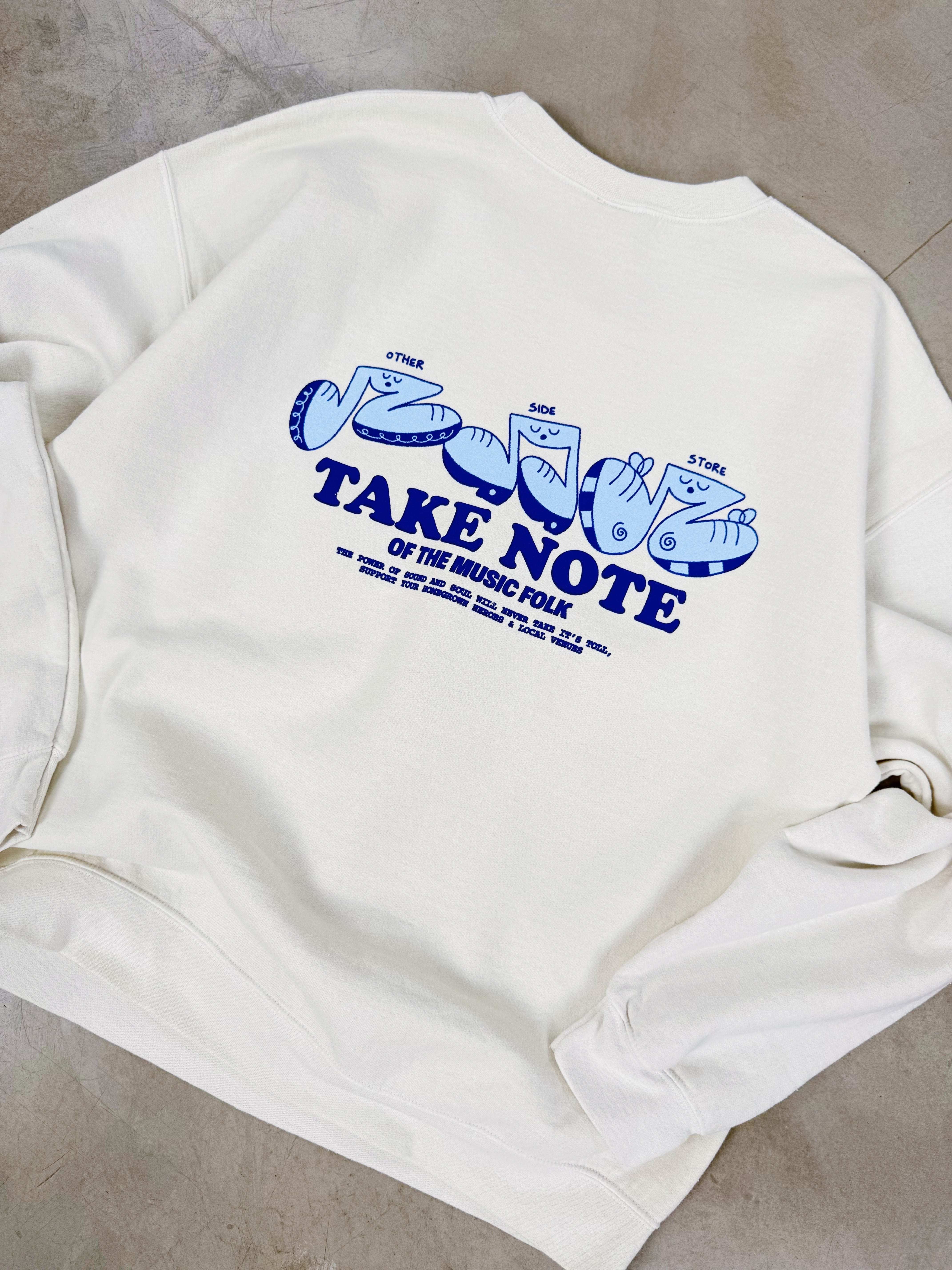Other Side Store 'Take Note' Sweater - Vintage Washed Ecru