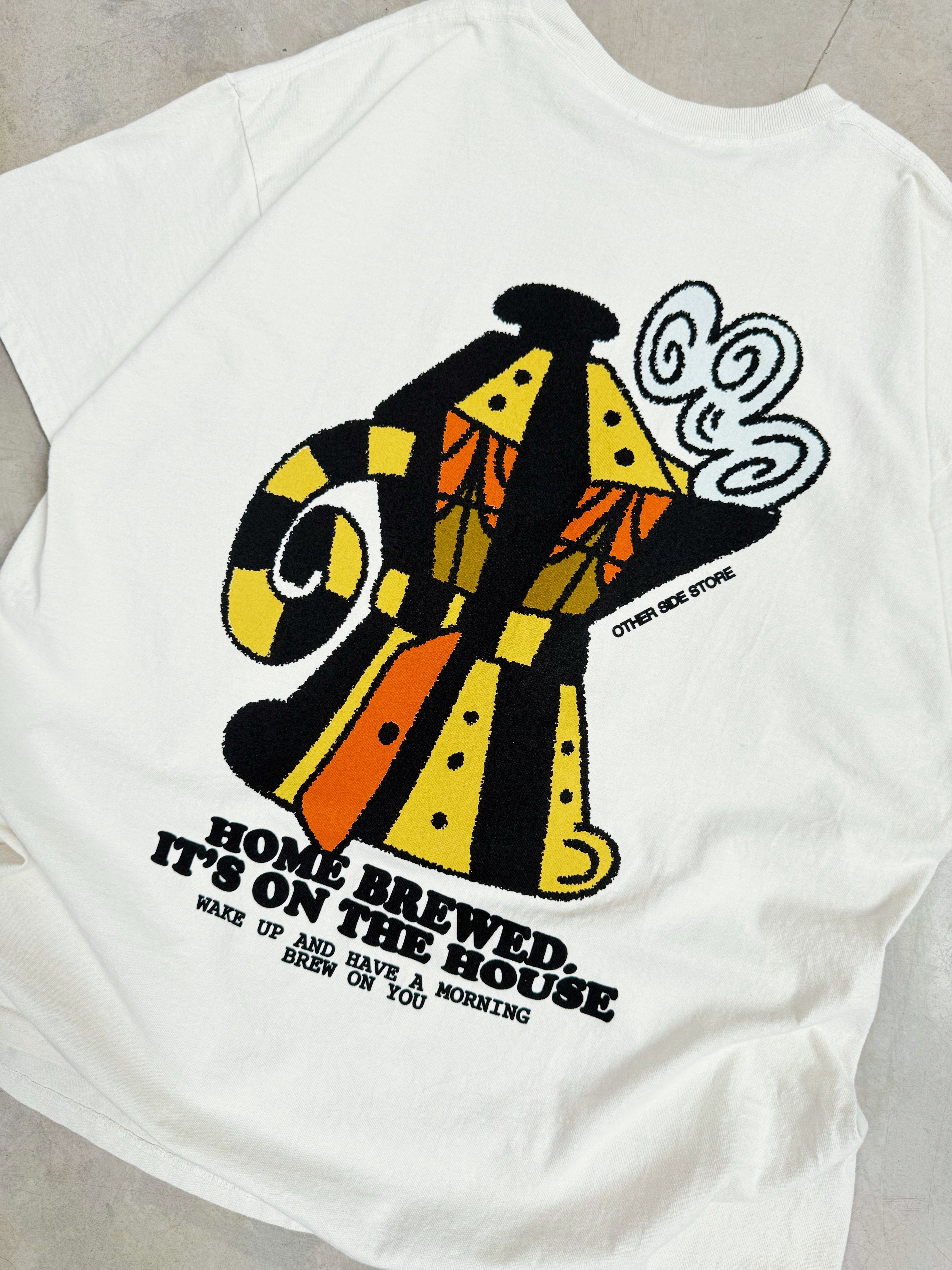 Other Side Store 'Home Brewed' Vintage Washed Tee - Cream