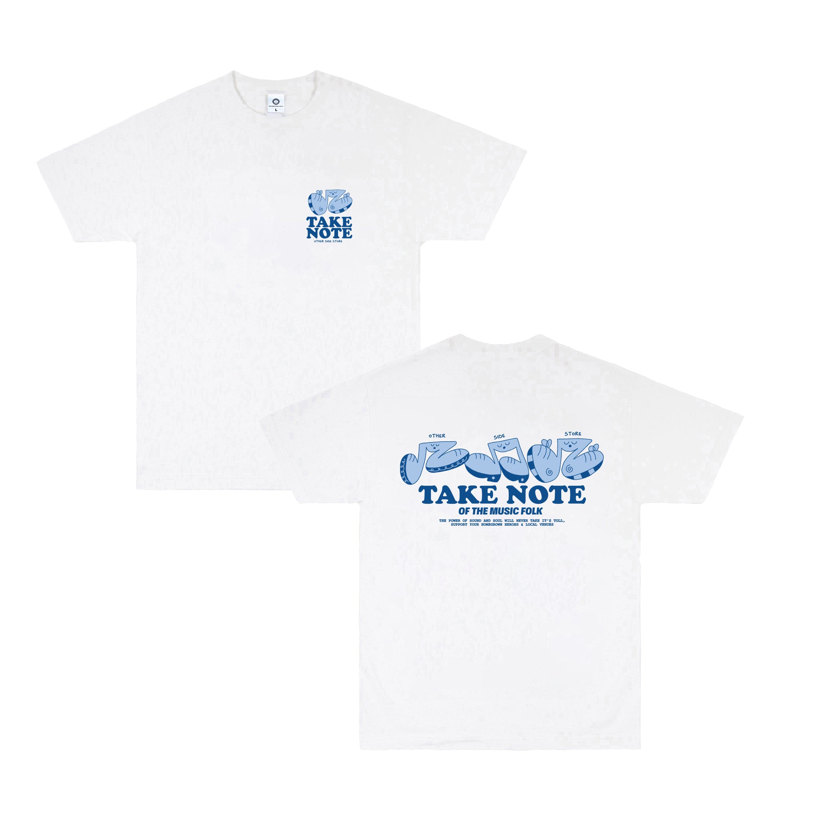Other Side Store 'Take Note' Tee - White