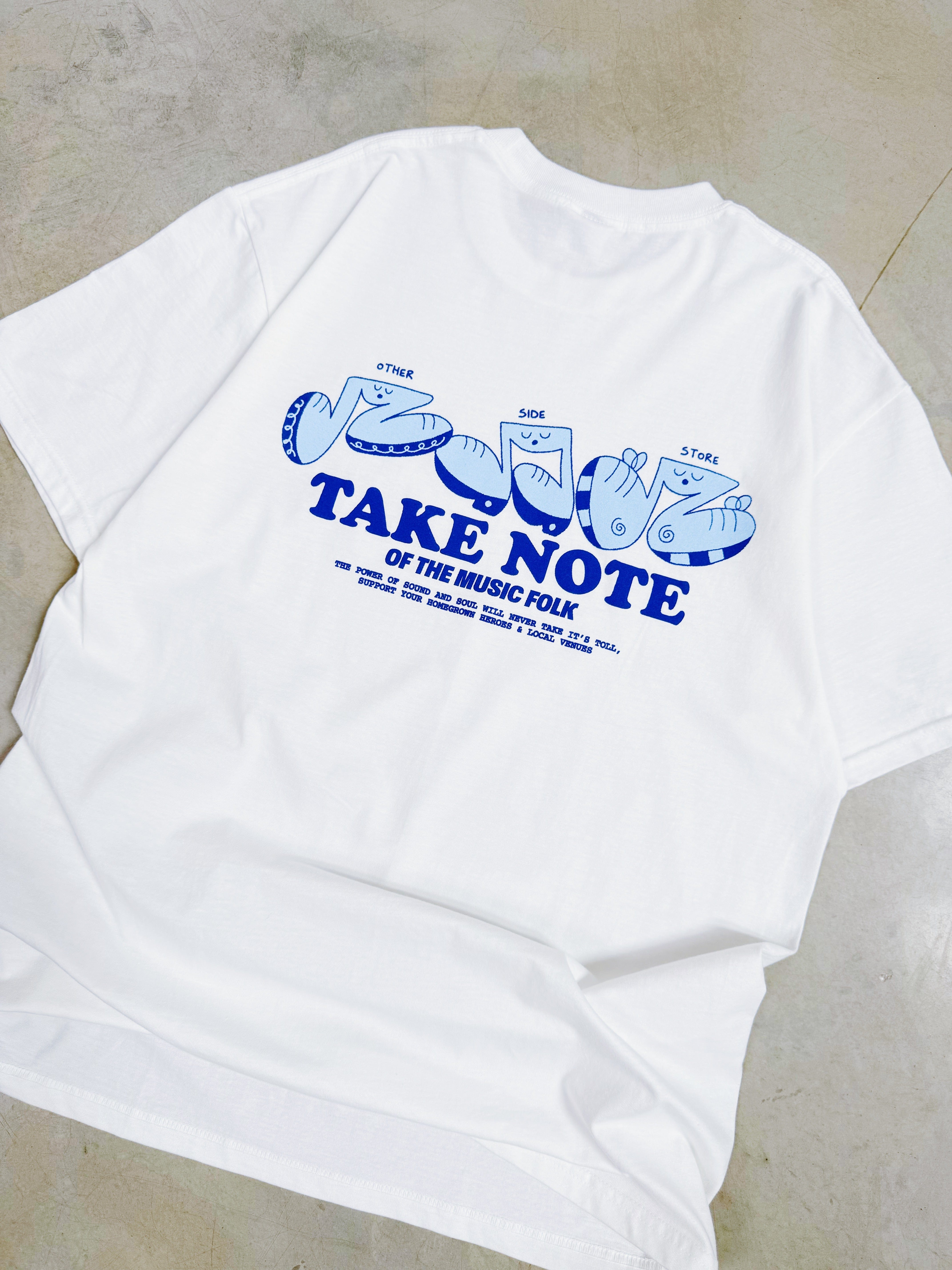 Other Side Store 'Take Note' Tee - White