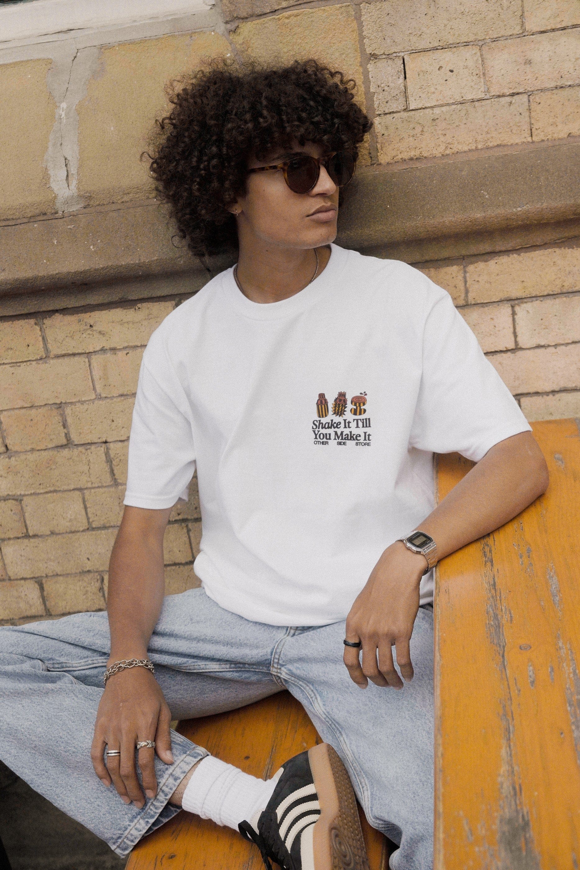 Other Side Store 'Shake It Til' You Make It' Tee - White