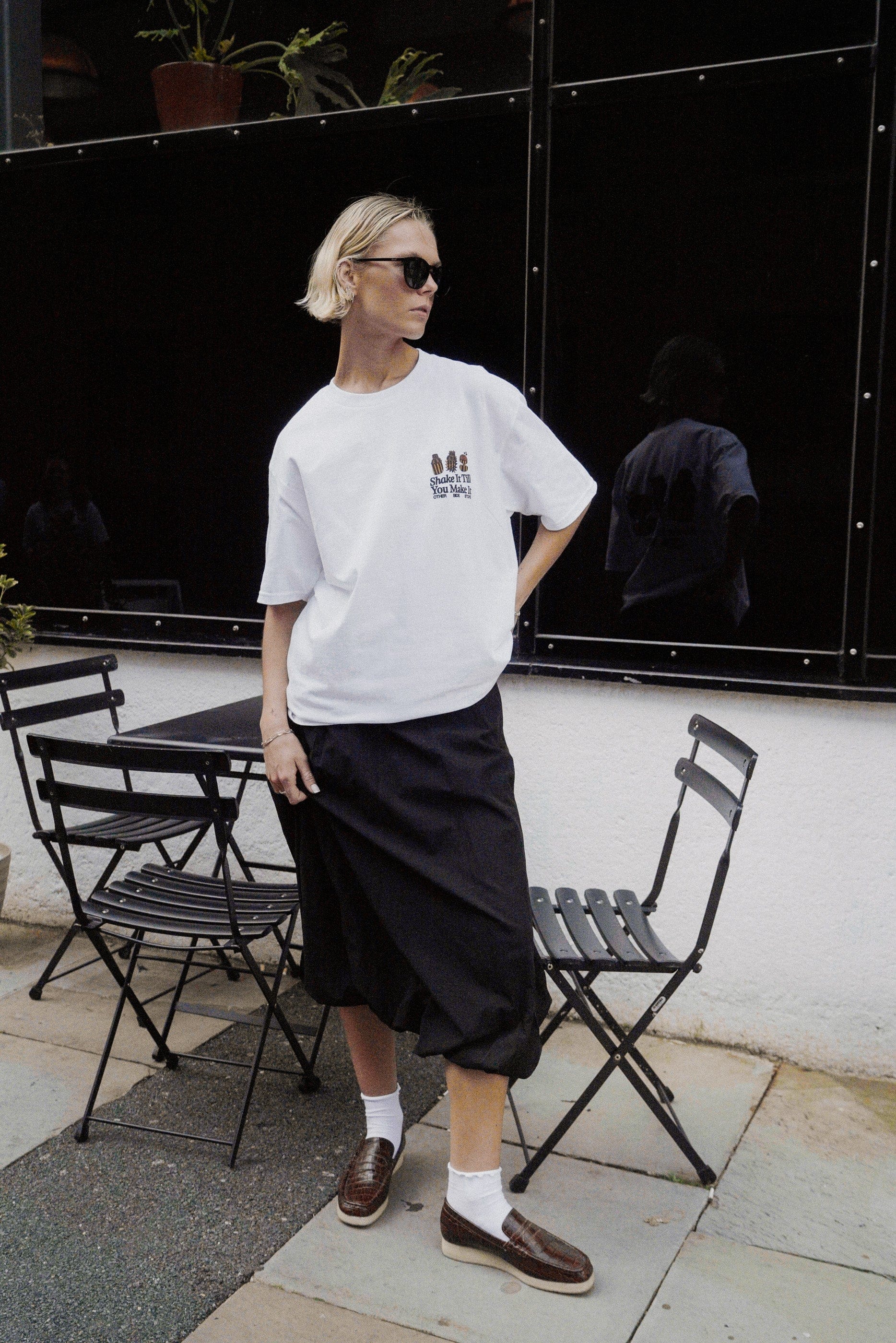 Other Side Store 'Shake It Til' You Make It' Tee - White