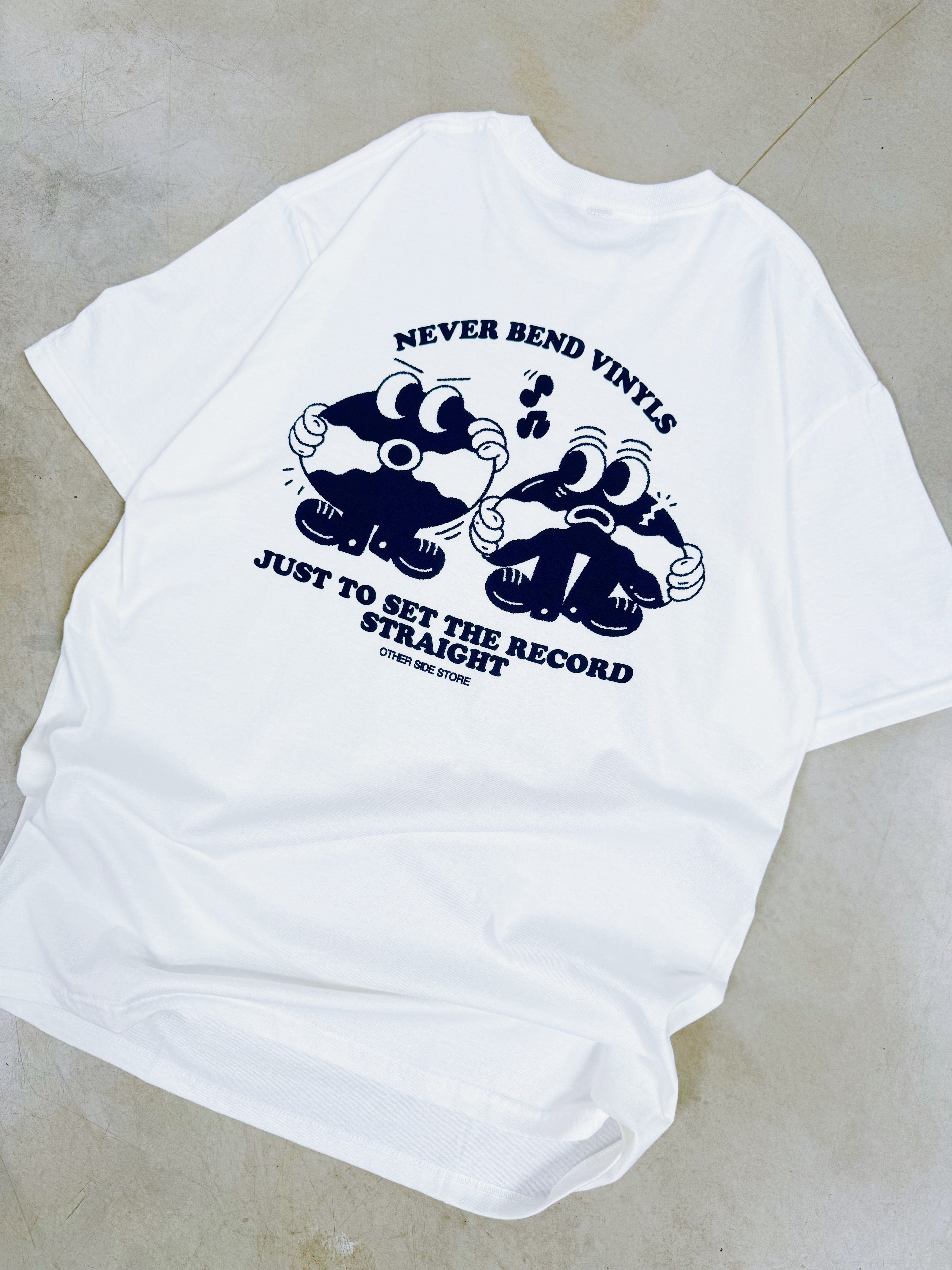 Other Side Store 'Never Bend Vinyls' Tee - White