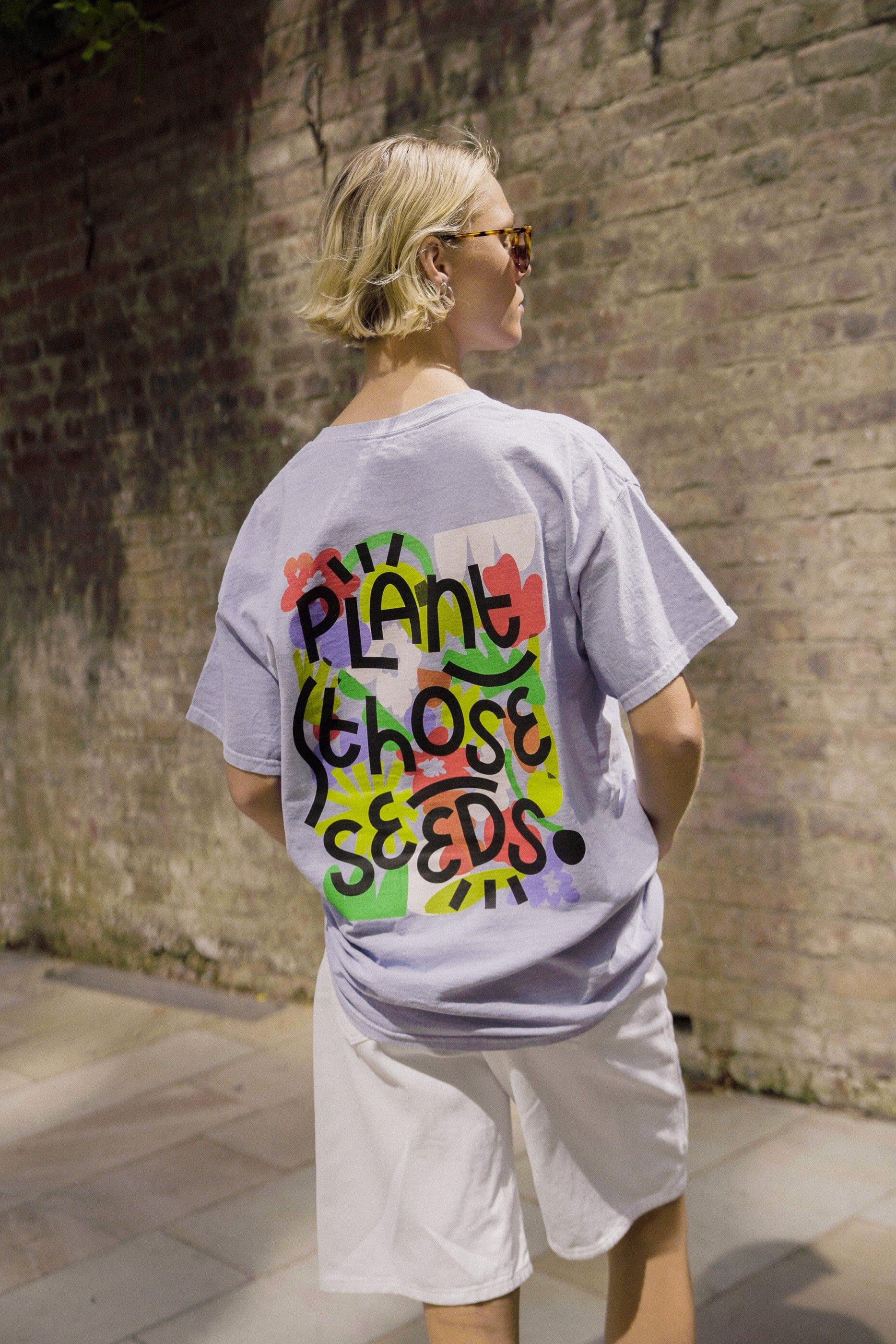 C.D x UN:IK 'Plant Those Seeds' Washed Tee - Orchid