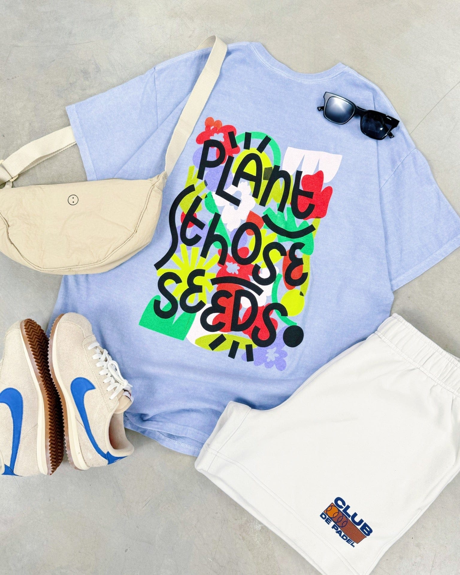 C.D x UN:IK 'Plant Those Seeds' Washed Tee - Orchid