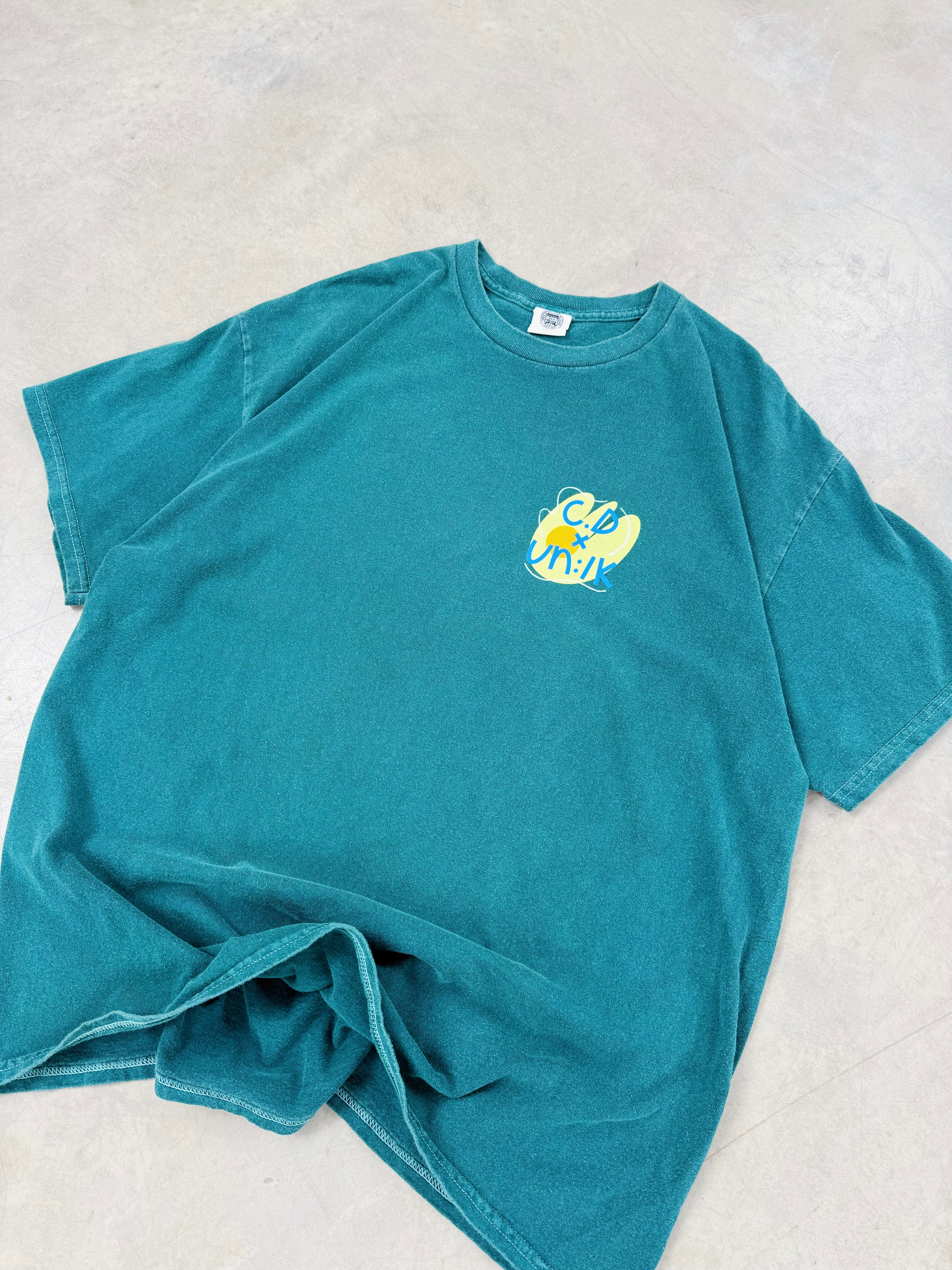 C.D x UN:IK 'Flower Garden' Washed Tee - Forest