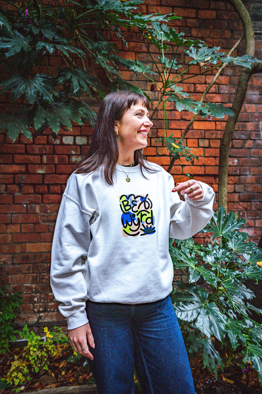 C.D x UN:IK 'Be Wyrd' Washed Sweater - Ecru
