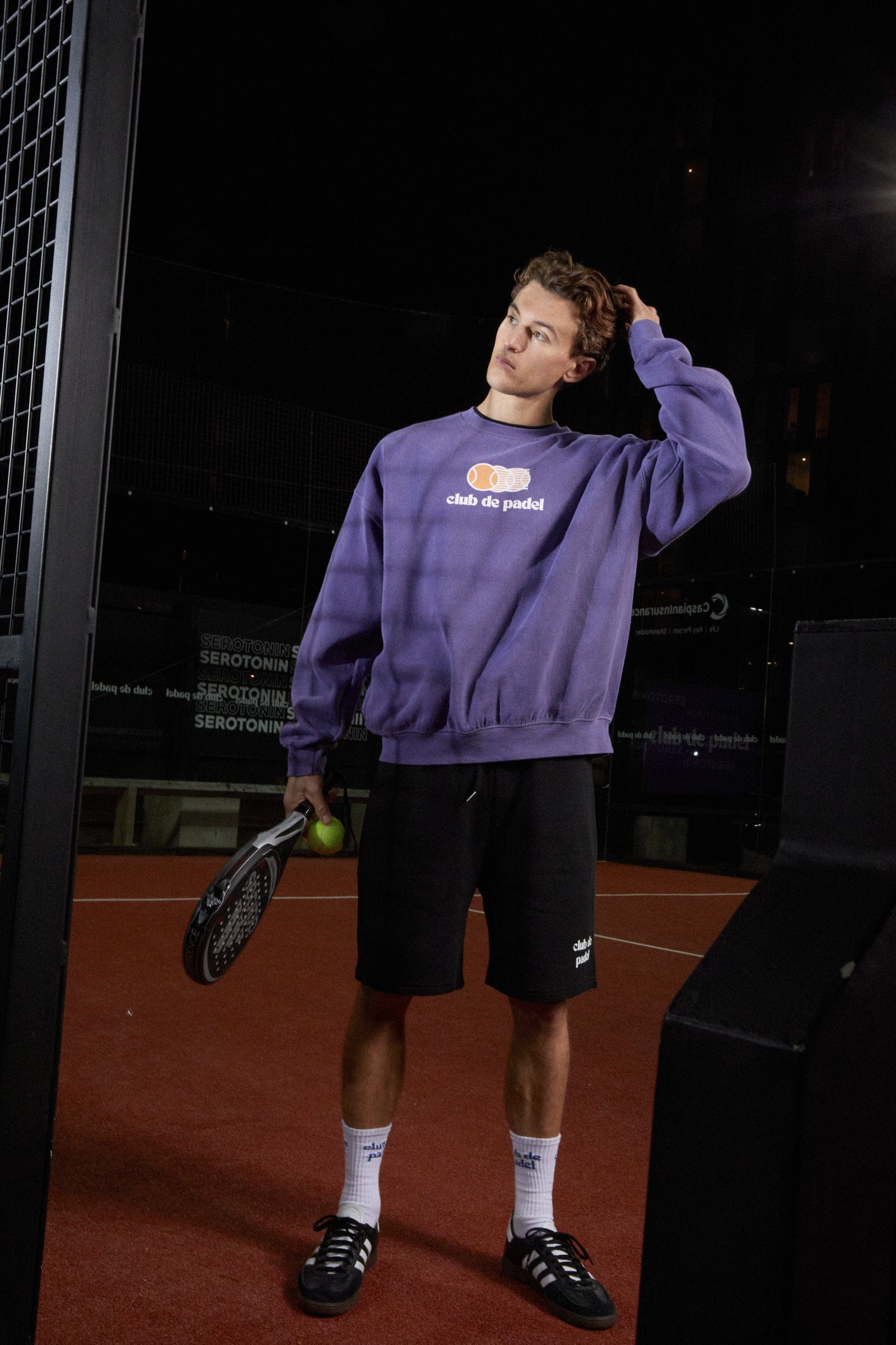 Club de Padel 'Vibora' Vintage Washed Sweater - Violet