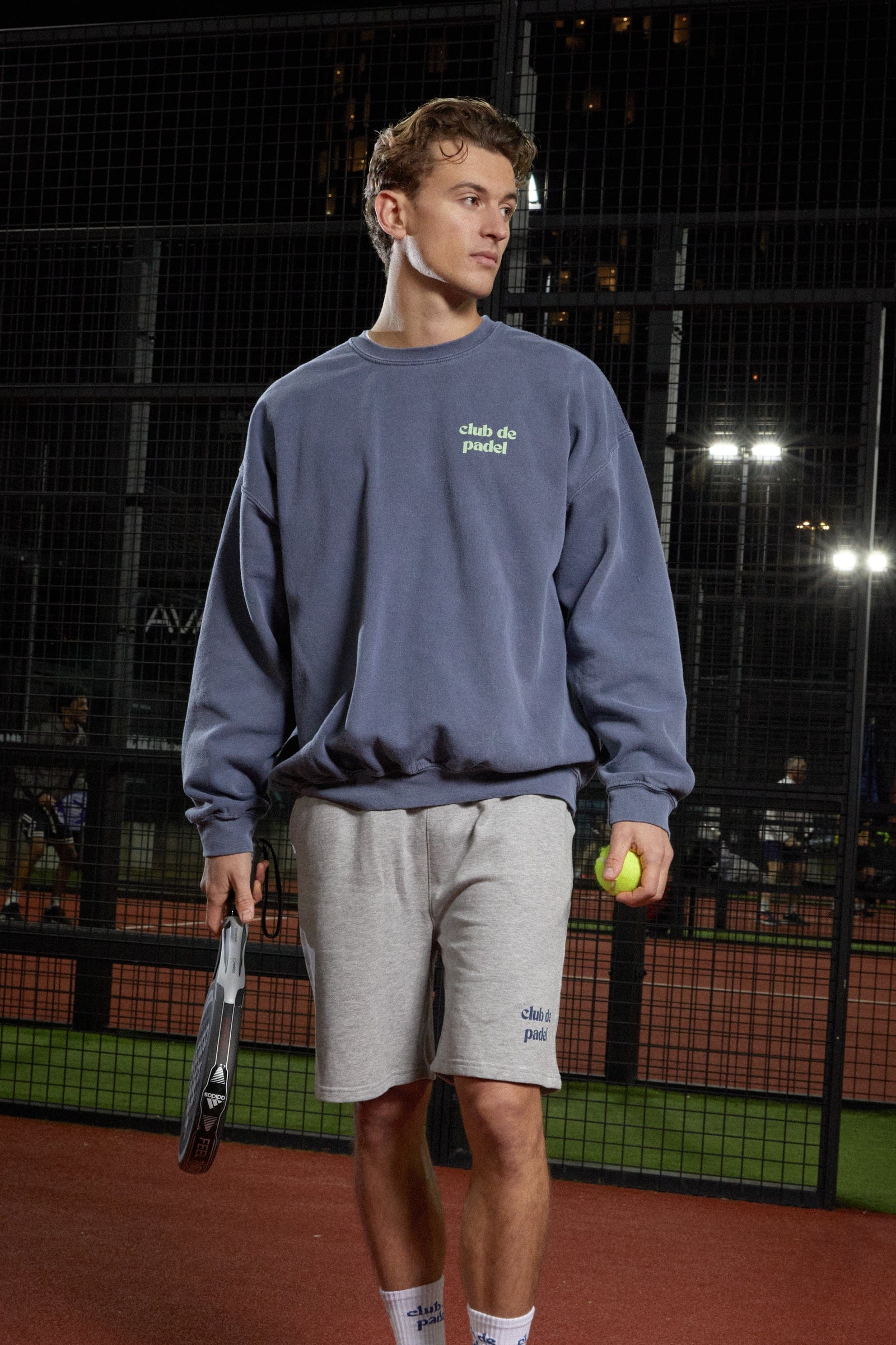 Club de Padel 'Classic Court' Vintage Washed Sweater - Navy