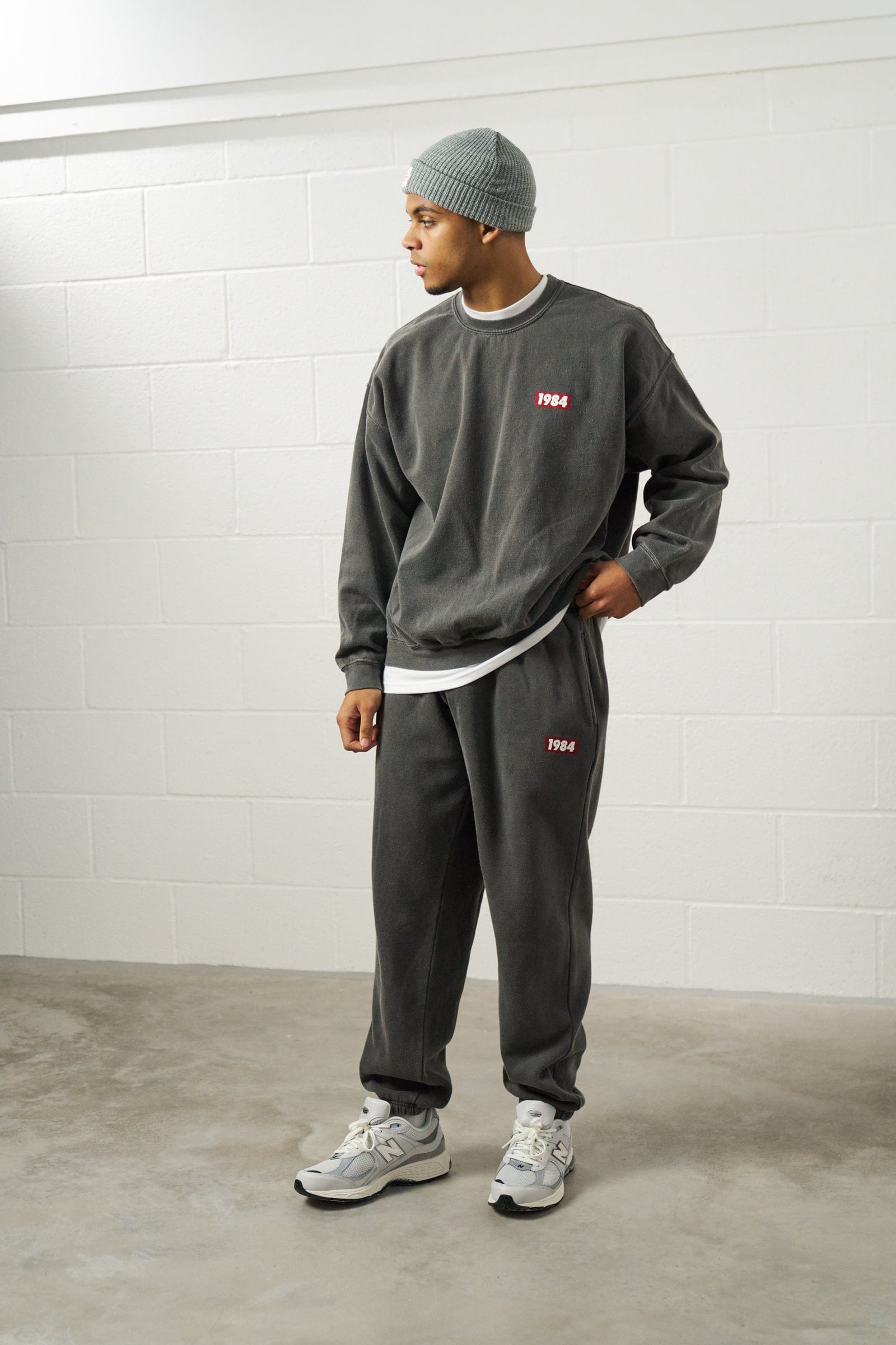 Vice 84 'Always Moving' Vintage Washed Joggers - Black