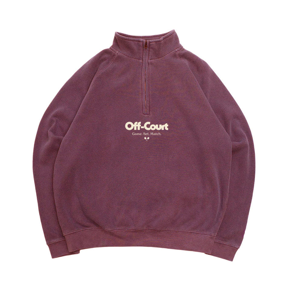 Vice 84 'Off-Court GSM' Washed 1/4 Zip Sweater - Maroon