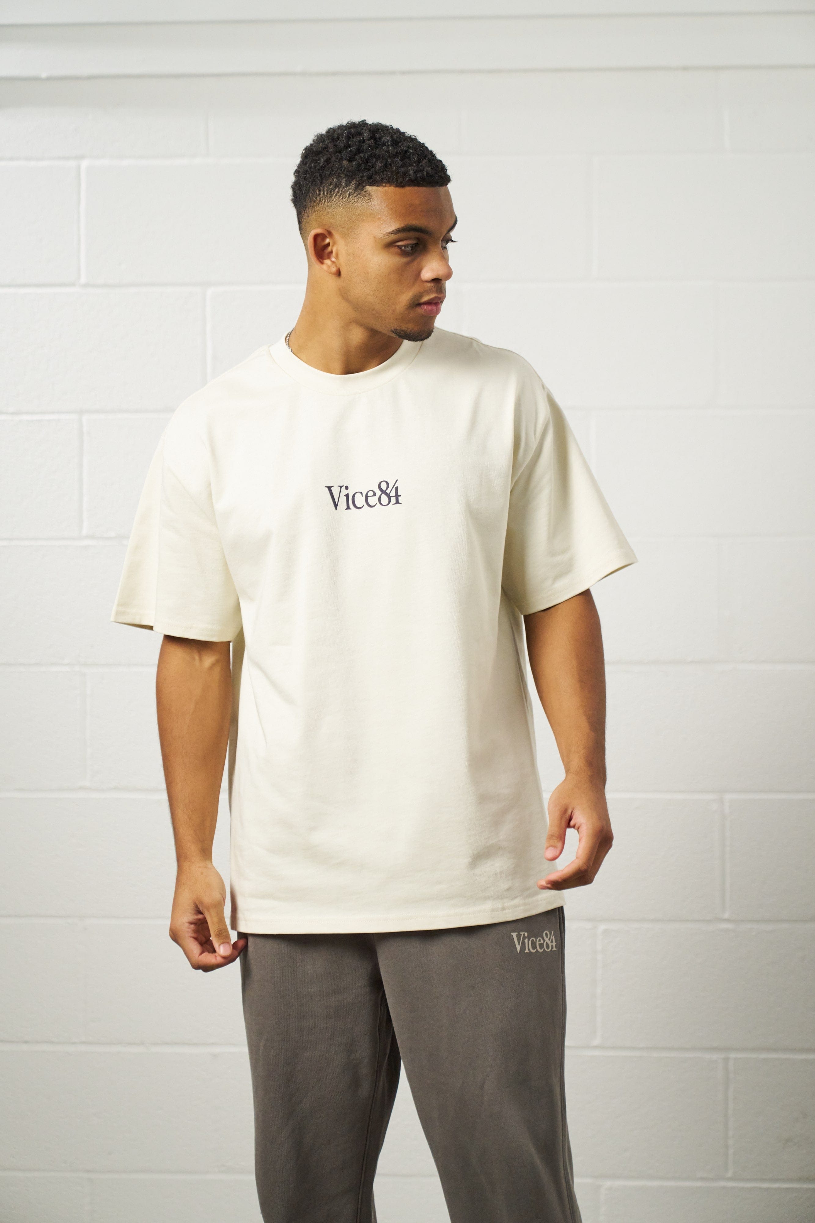 Vice 84 Premium Heavy 270GSM Boxy Tee - Ecru