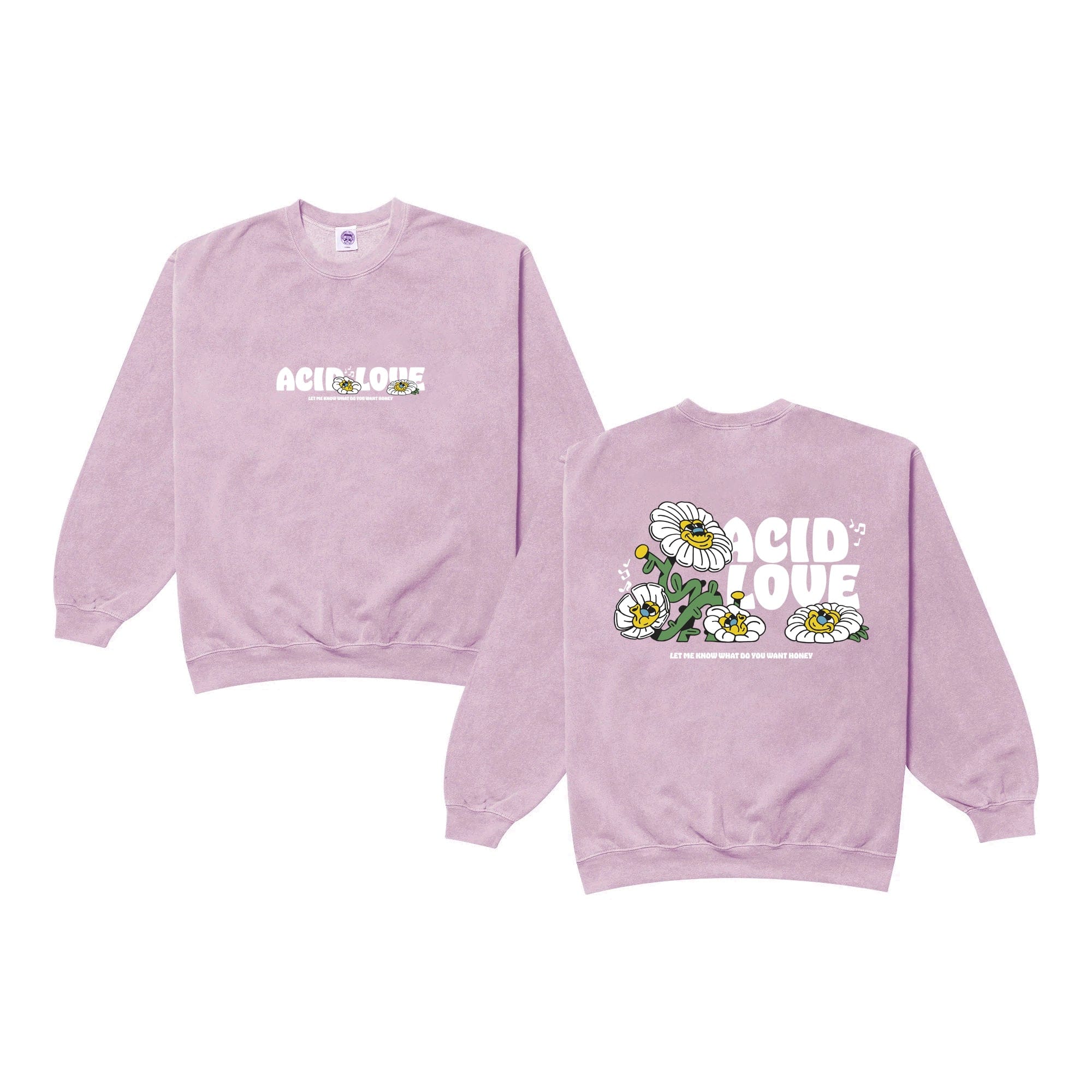 Acid Love 'Daisy' Vintage Washed Sweater - Pink