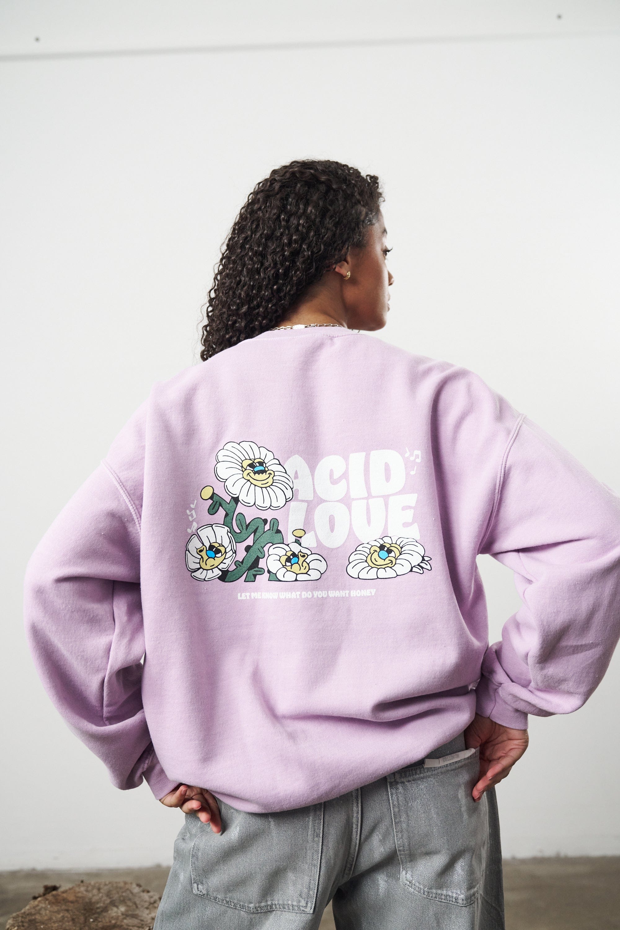 Acid Love 'Daisy' Vintage Washed Sweater - Pink