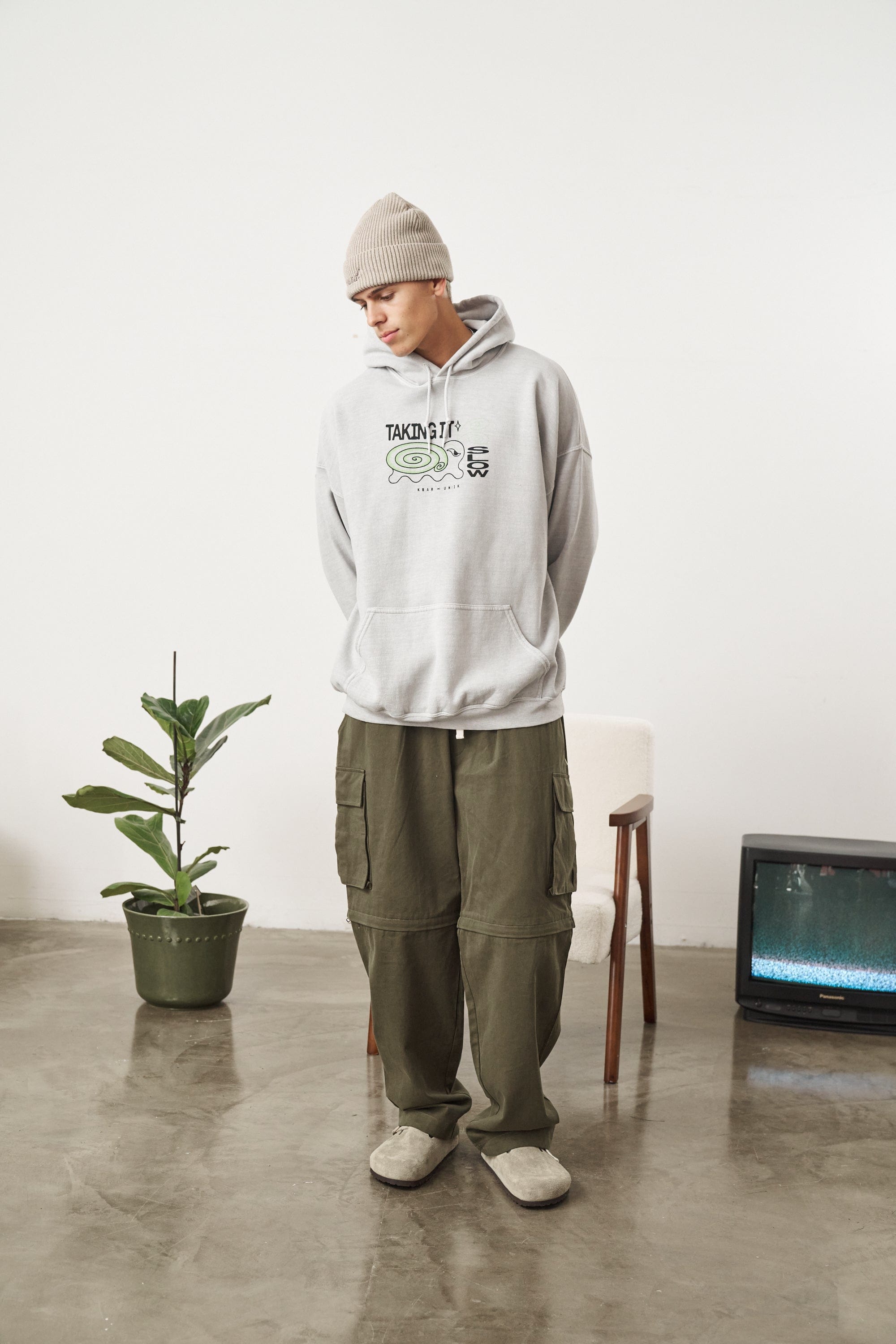 KBar Design KBAR X UN:IK 'Taking It Slow' Vintage Washed Hoodie - Grey