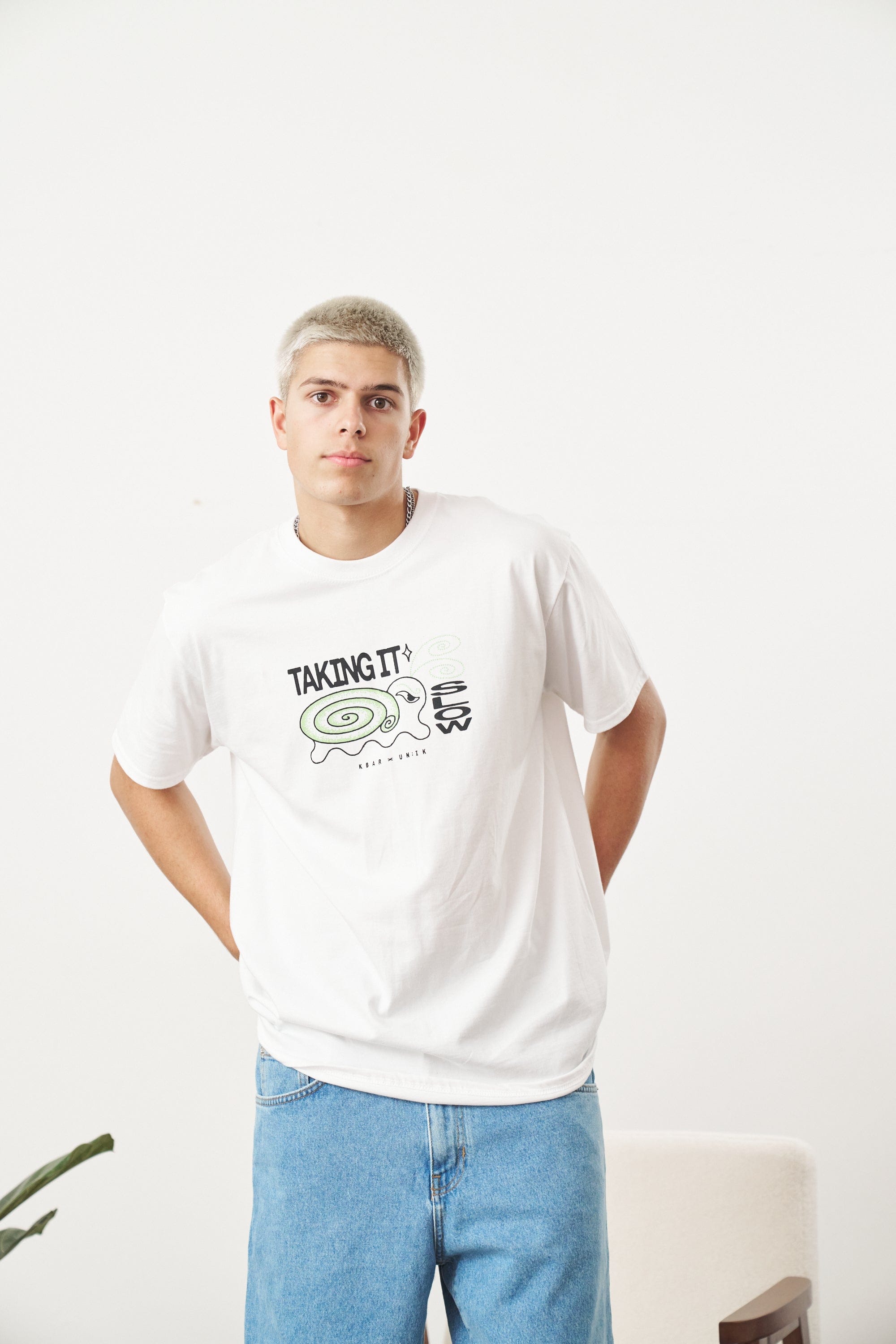 KBar Design KBAR X UN:IK 'Taking It Slow' Tee - White