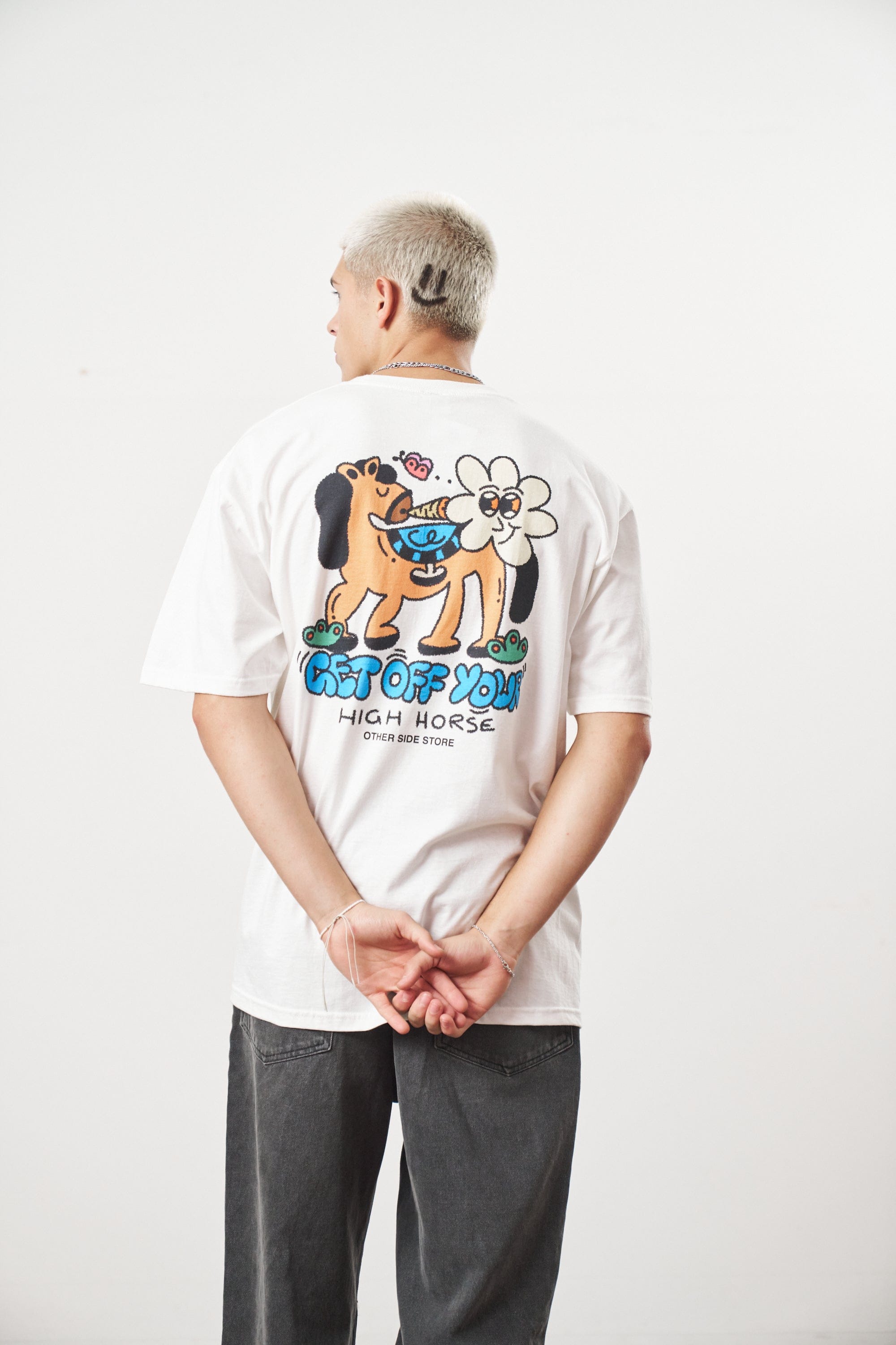 Other Side Store 'High Horse' Tee - White