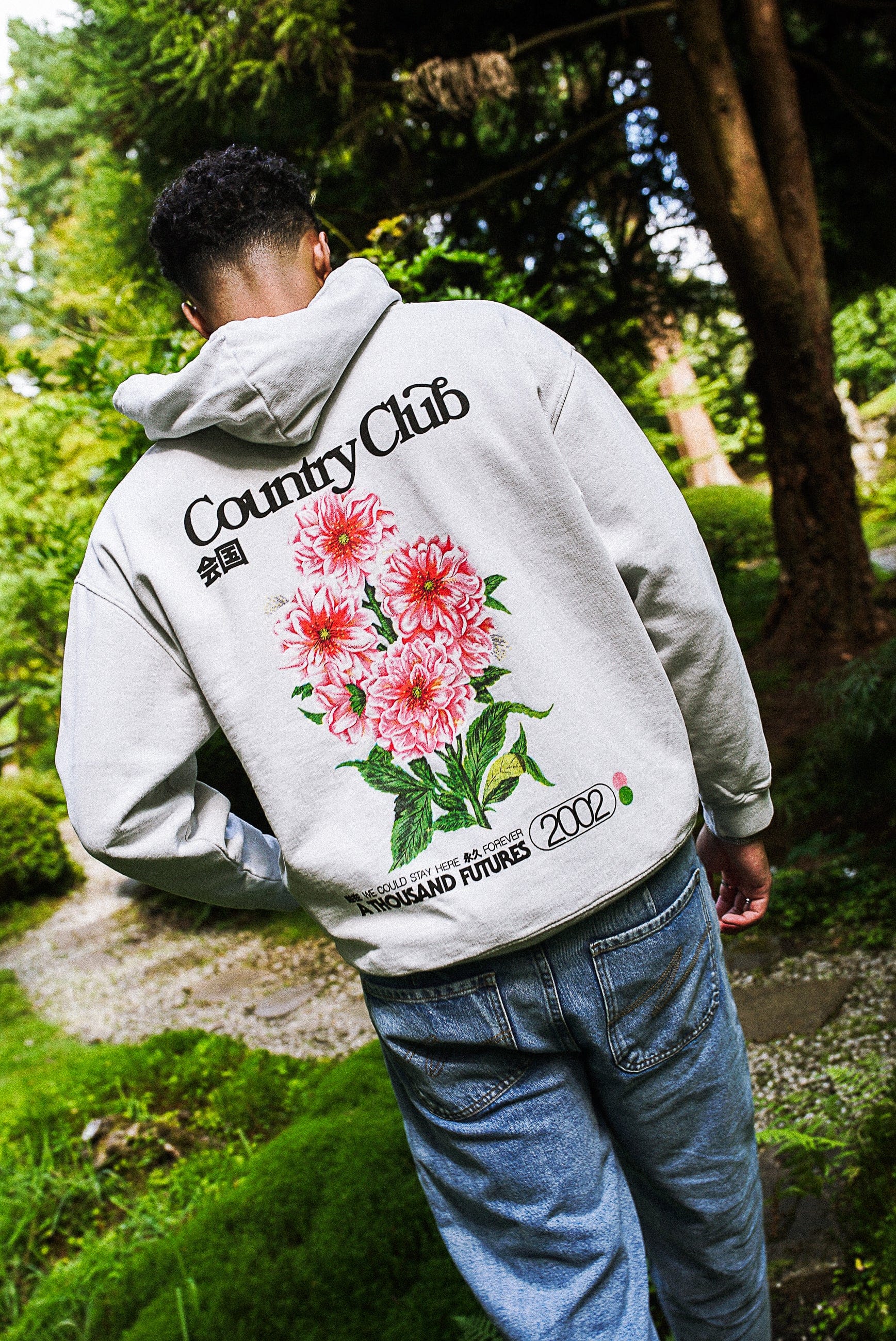 A Thousand Futures x GK 'Country Club' Vintage Washed Hoodie - Ash Grey
