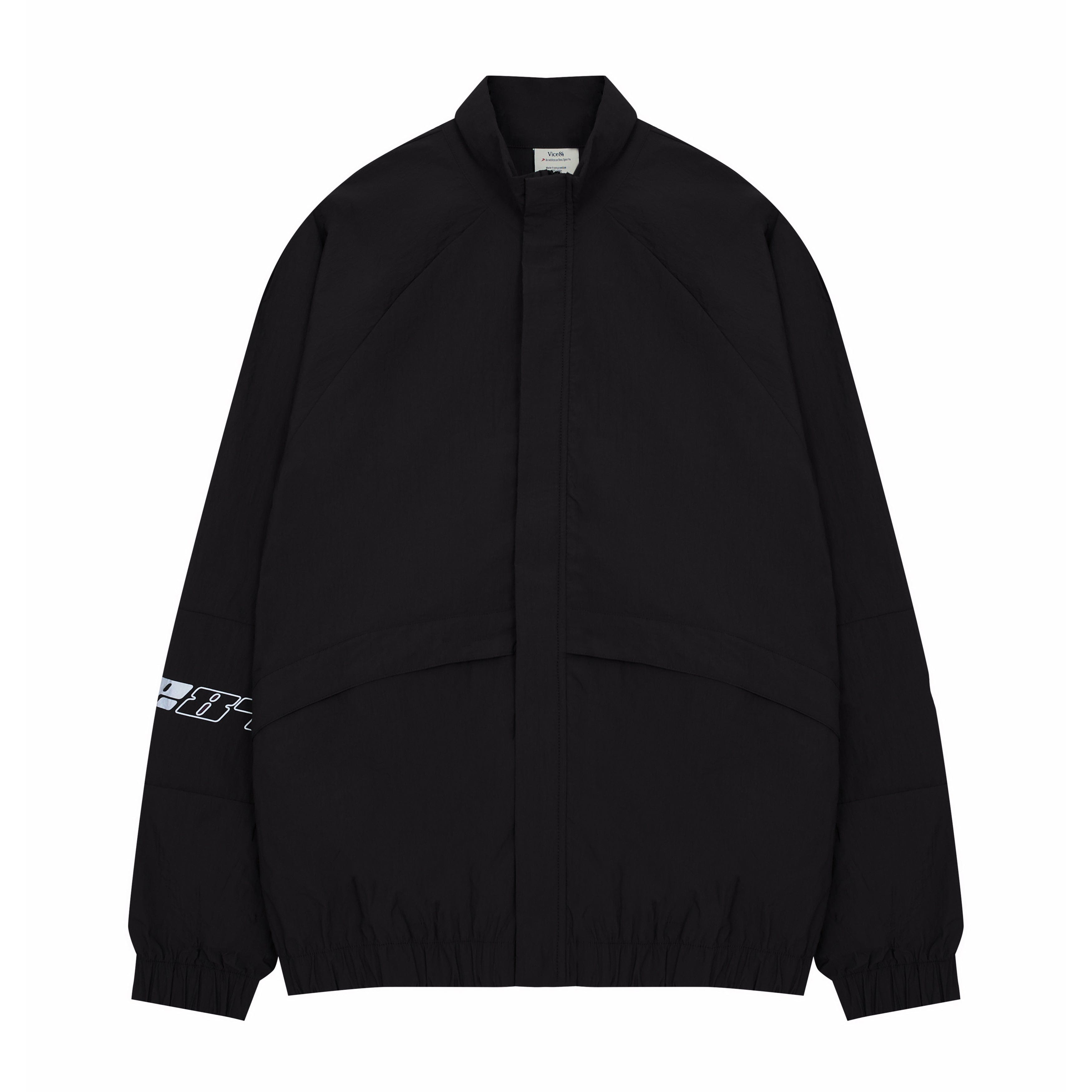 Vice 84 'Reflective Racer' Nylon Track Jacket - Black