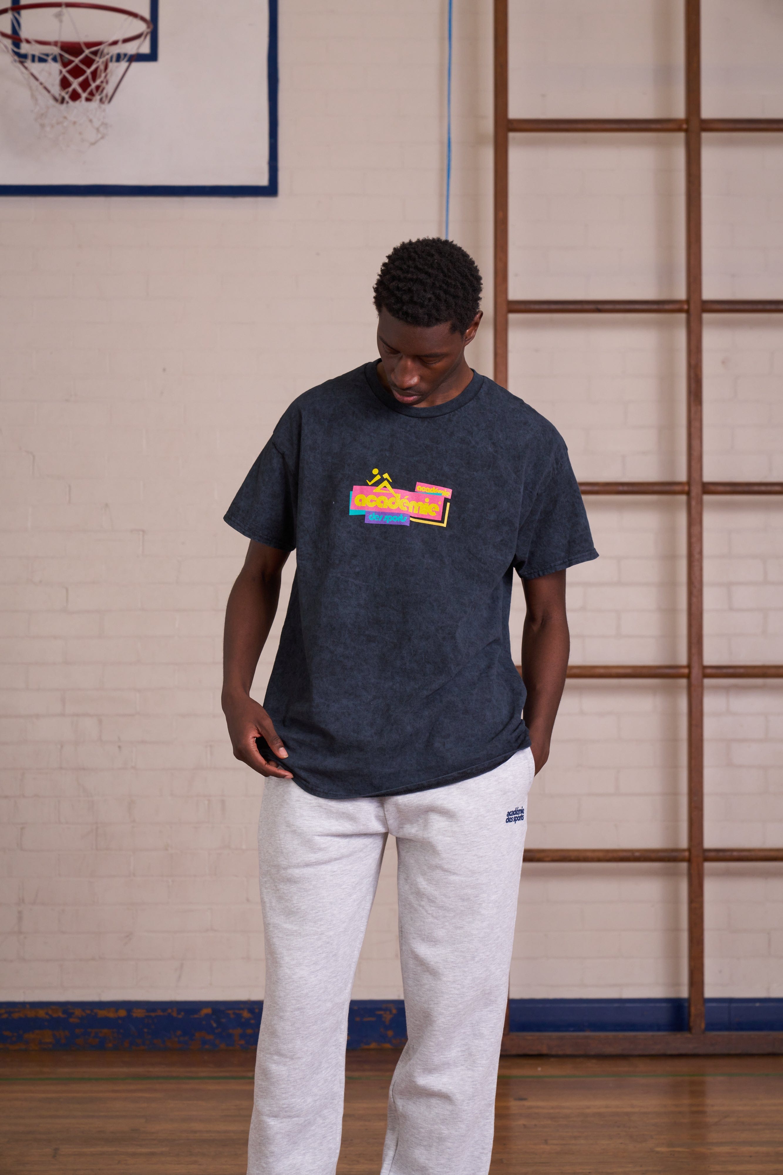 Vice 84 'Retro Runner' Acid Wash Tee - Black