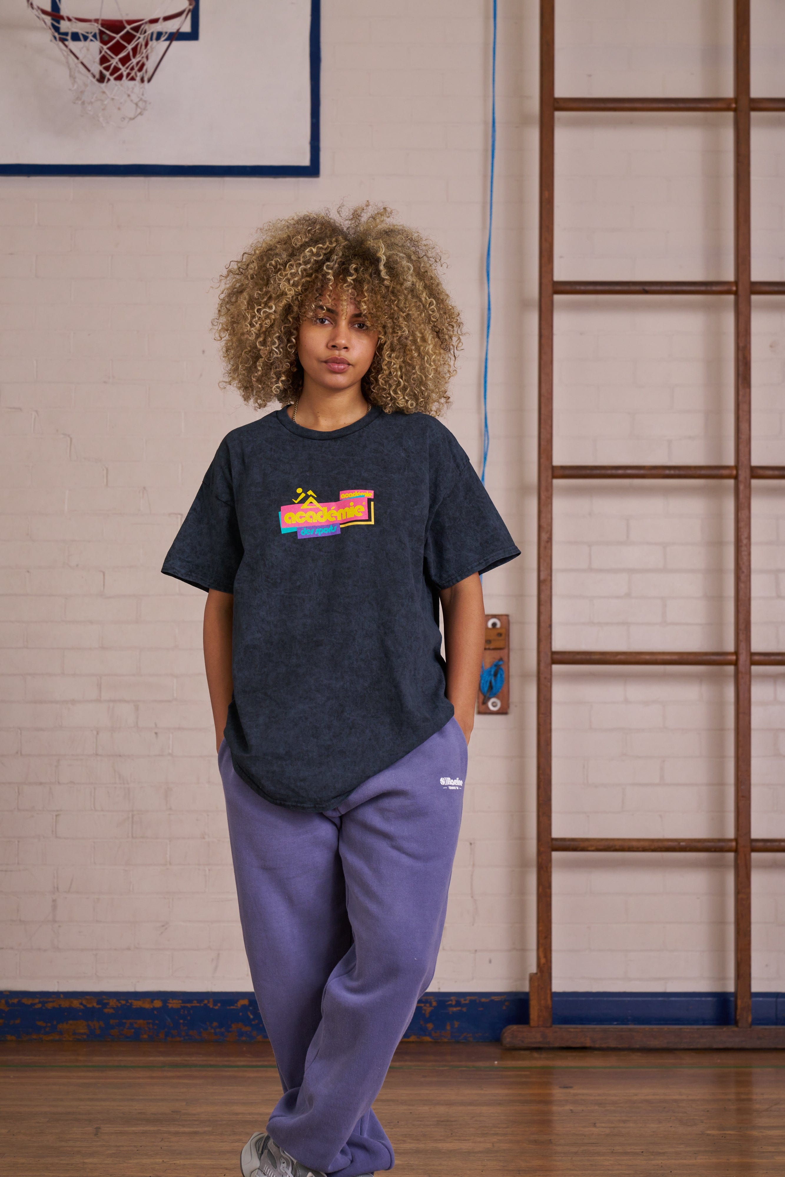 Vice 84 'Retro Runner' Acid Wash Tee - Black