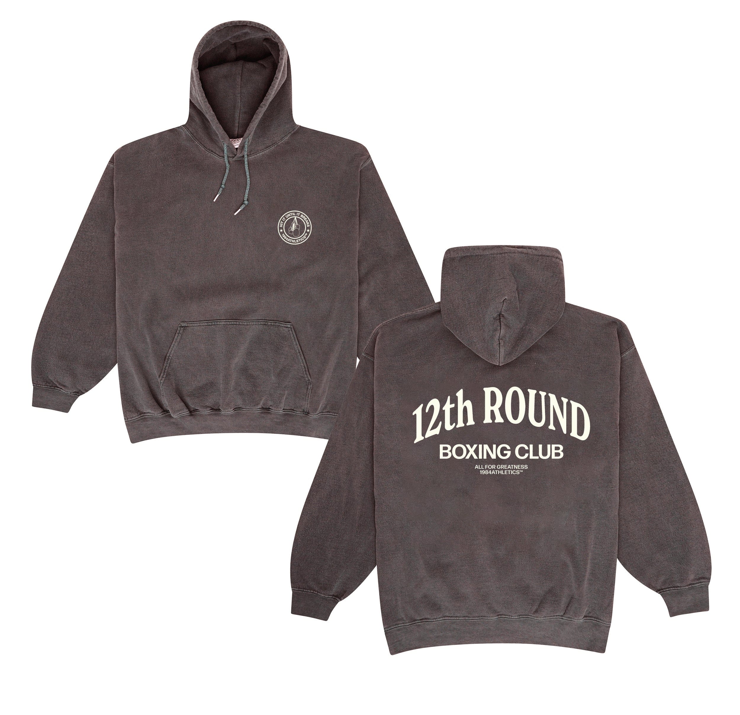 Vice 84 '12th Round' Hoodie - Vintage Washed Brown