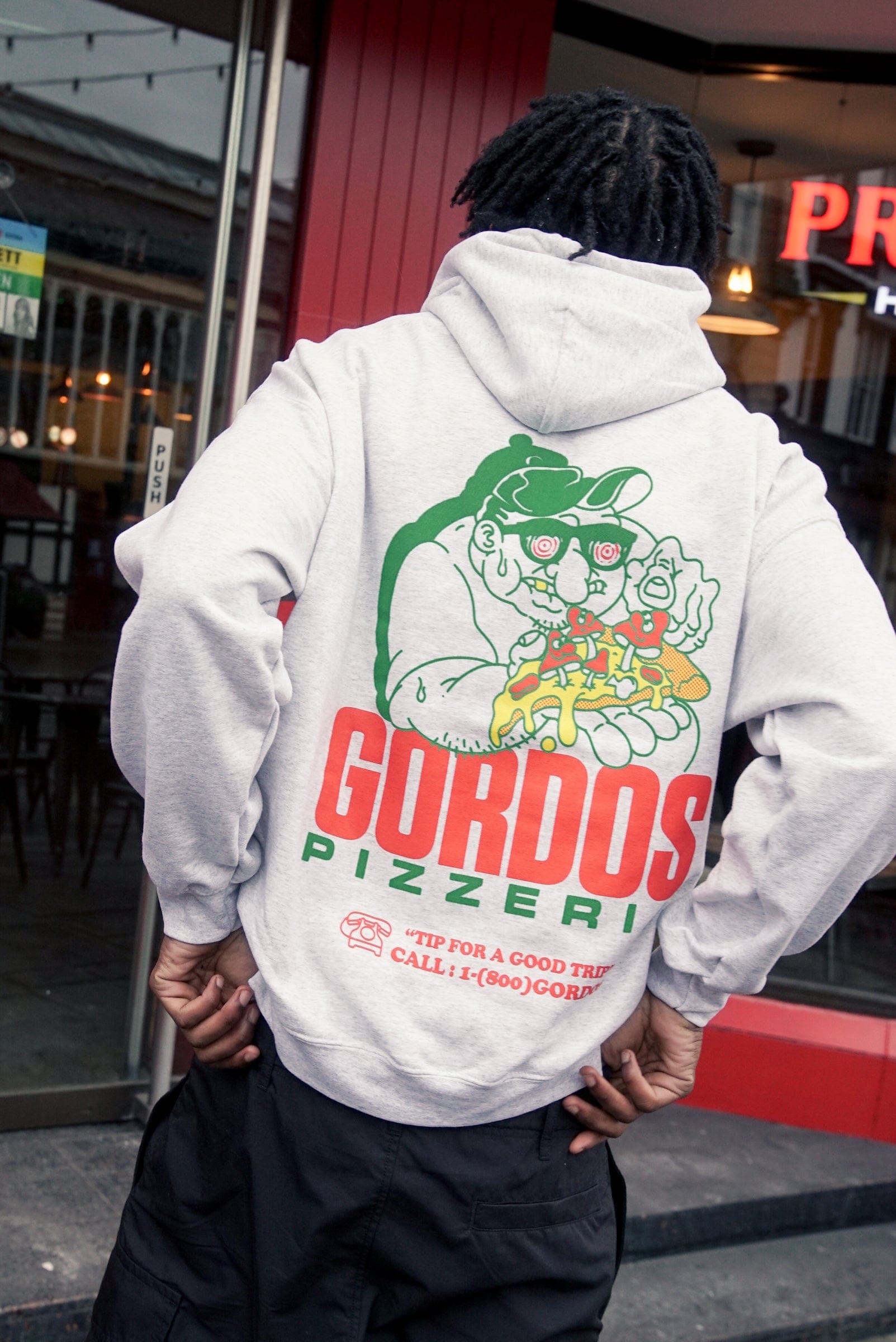 Gordos Pizzeria World Famous Gordos 'Good Trip' Hoodie - Ash Grey