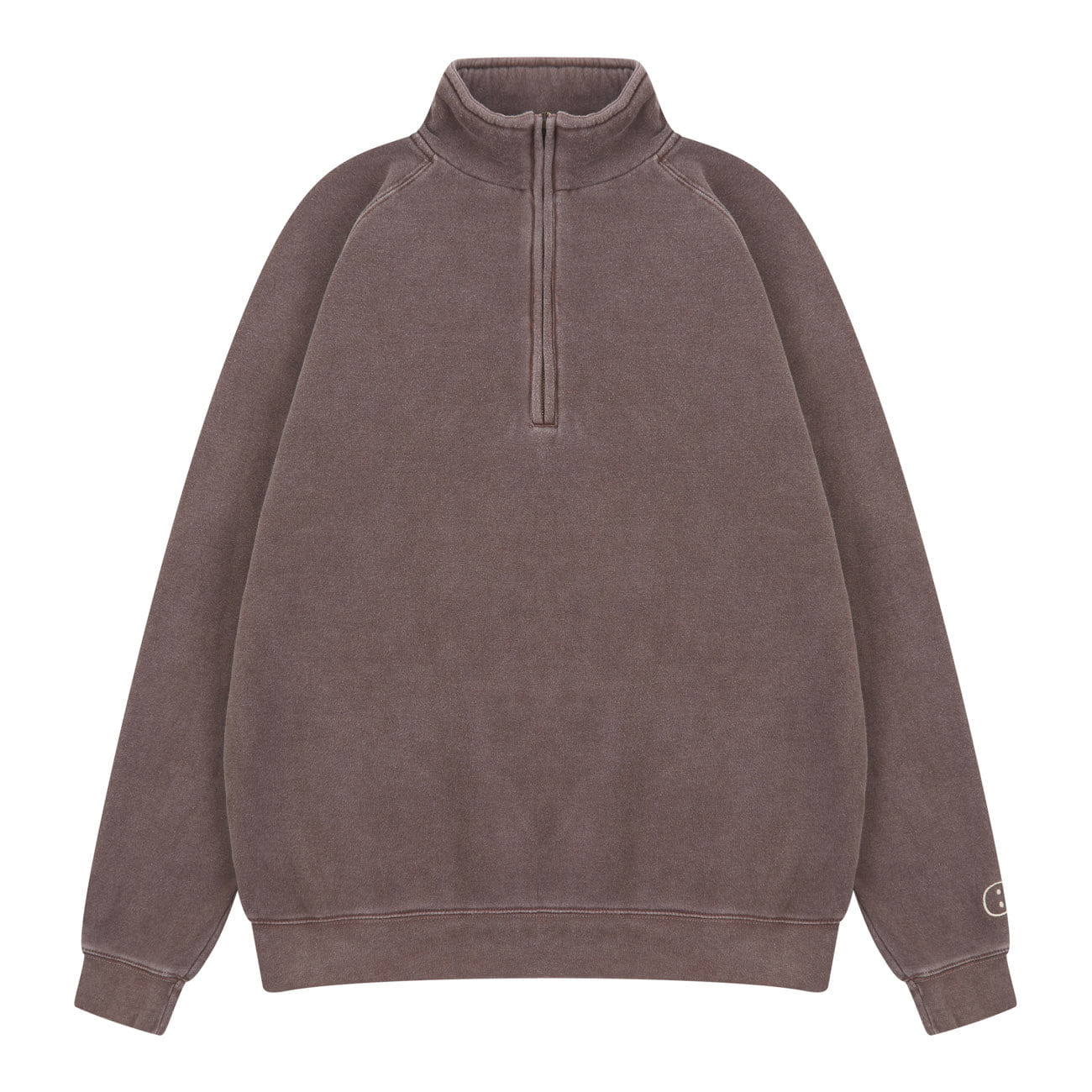 UN:IK Essentials Essentials Vintage Washed 1/4 Zip Sweatshirt - Cocoa