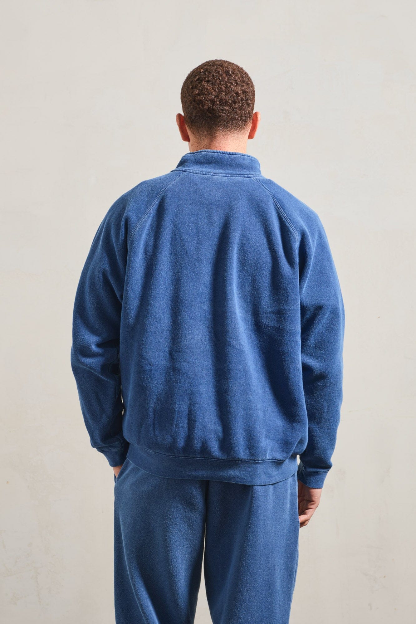 UN:IK Essentials Essentials Vintage Washed 1/4 Zip Sweatshirt - Navy