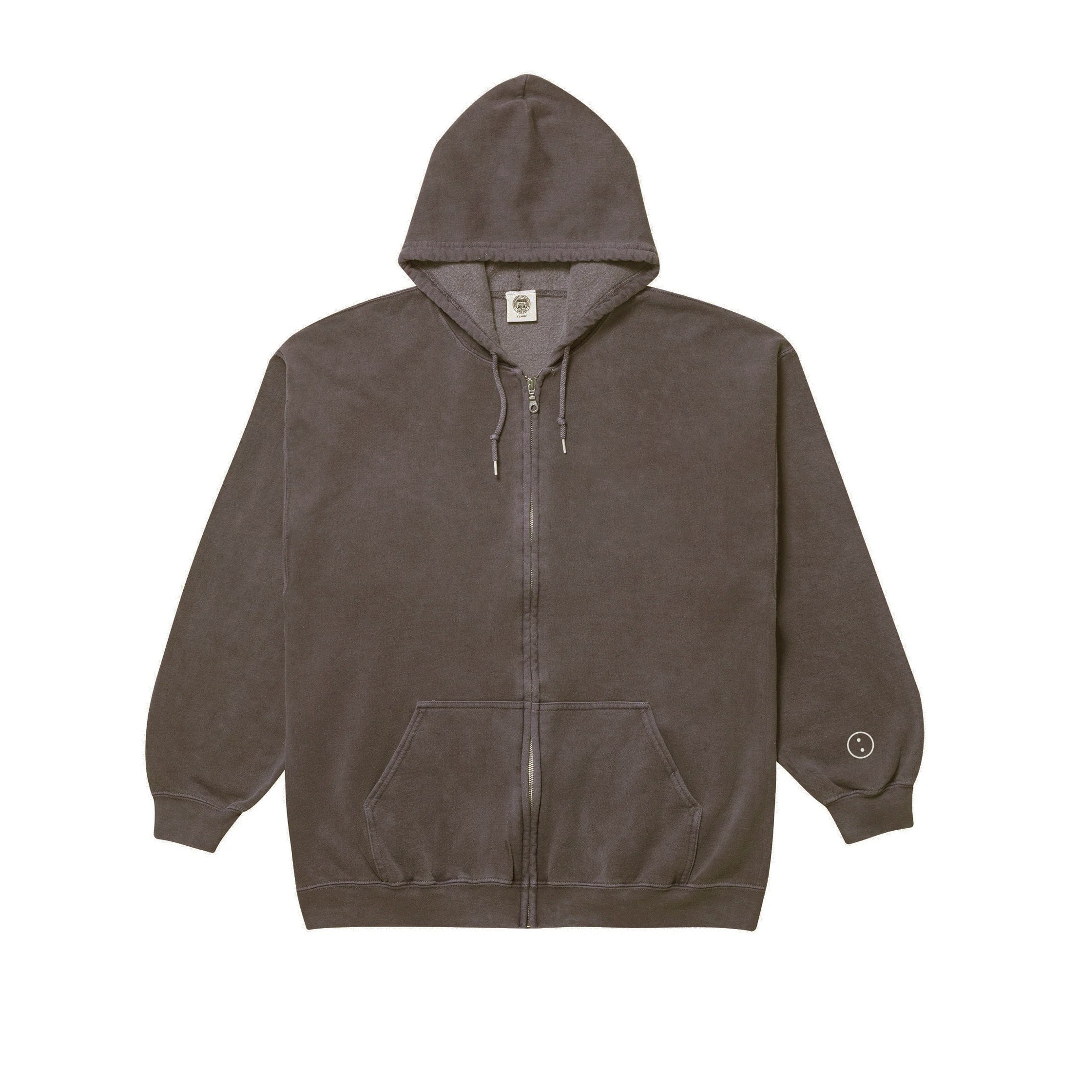 UN:IK Essentials Essentials Vintage Washed Zip Up Hoodie - Cocoa