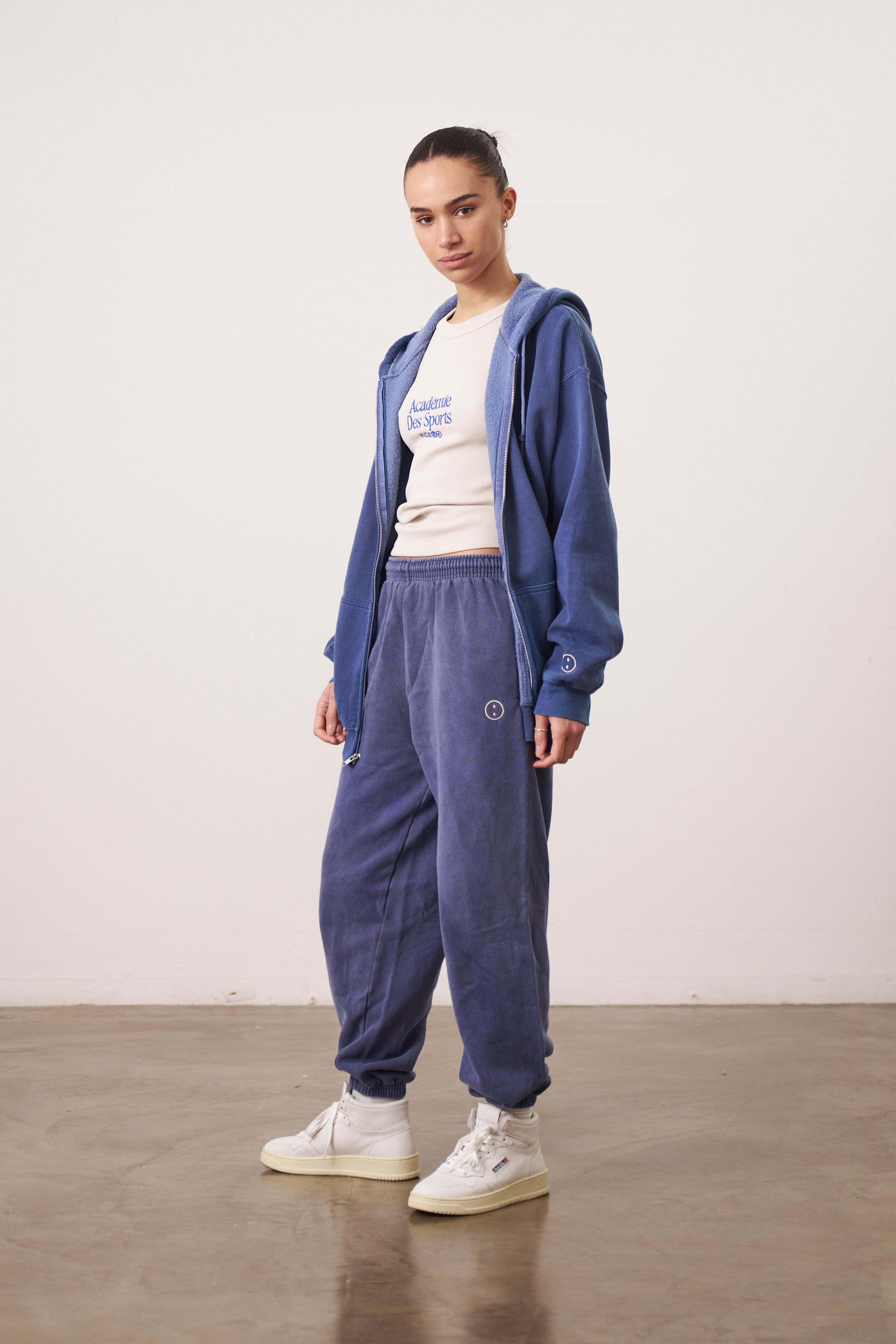 UN:IK Essentials Essentials Vintage Washed Zip Up Hoodie - Navy