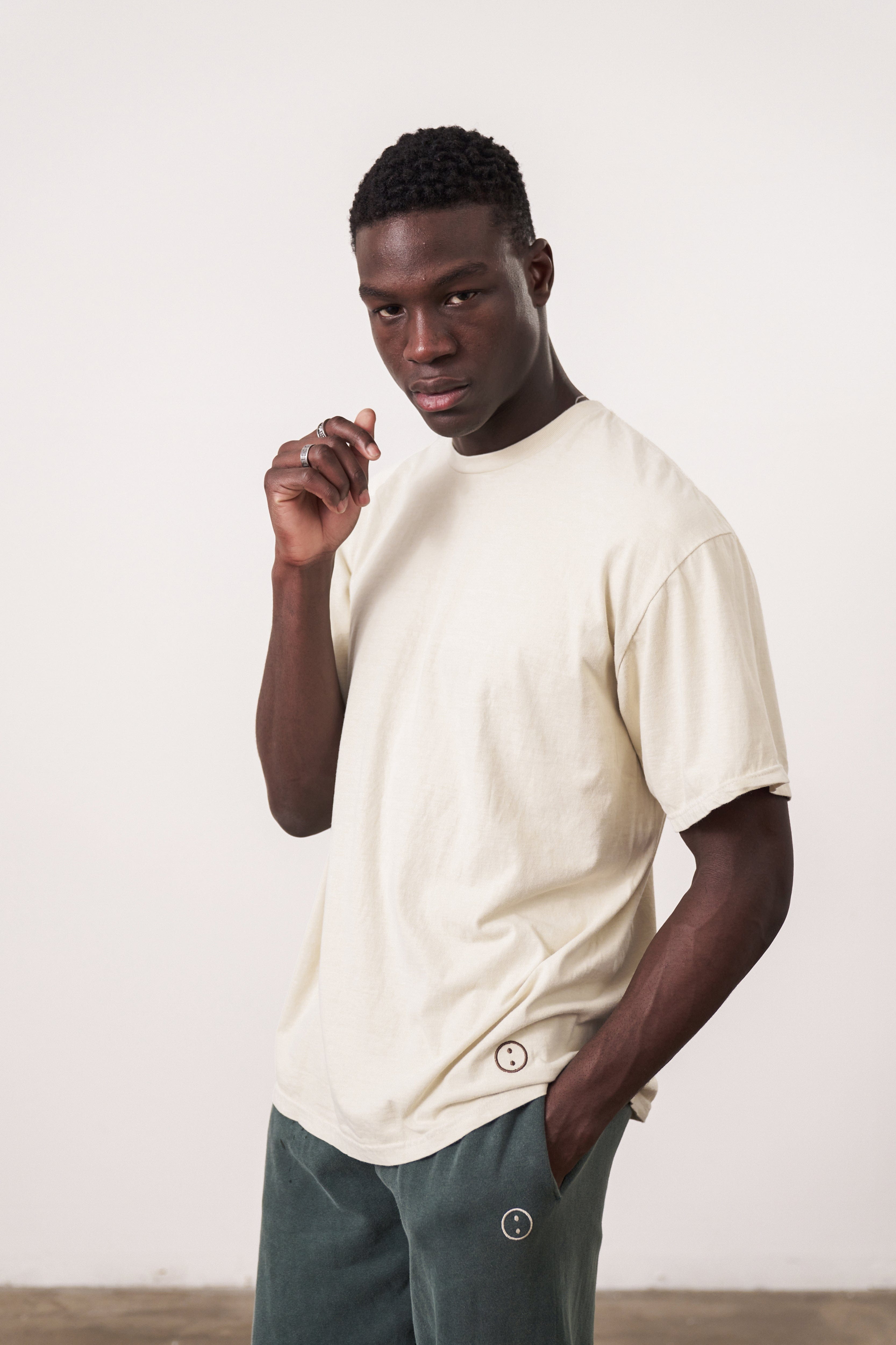 UN:IK Essentials Essentials Vintage Washed Tee - Ivory