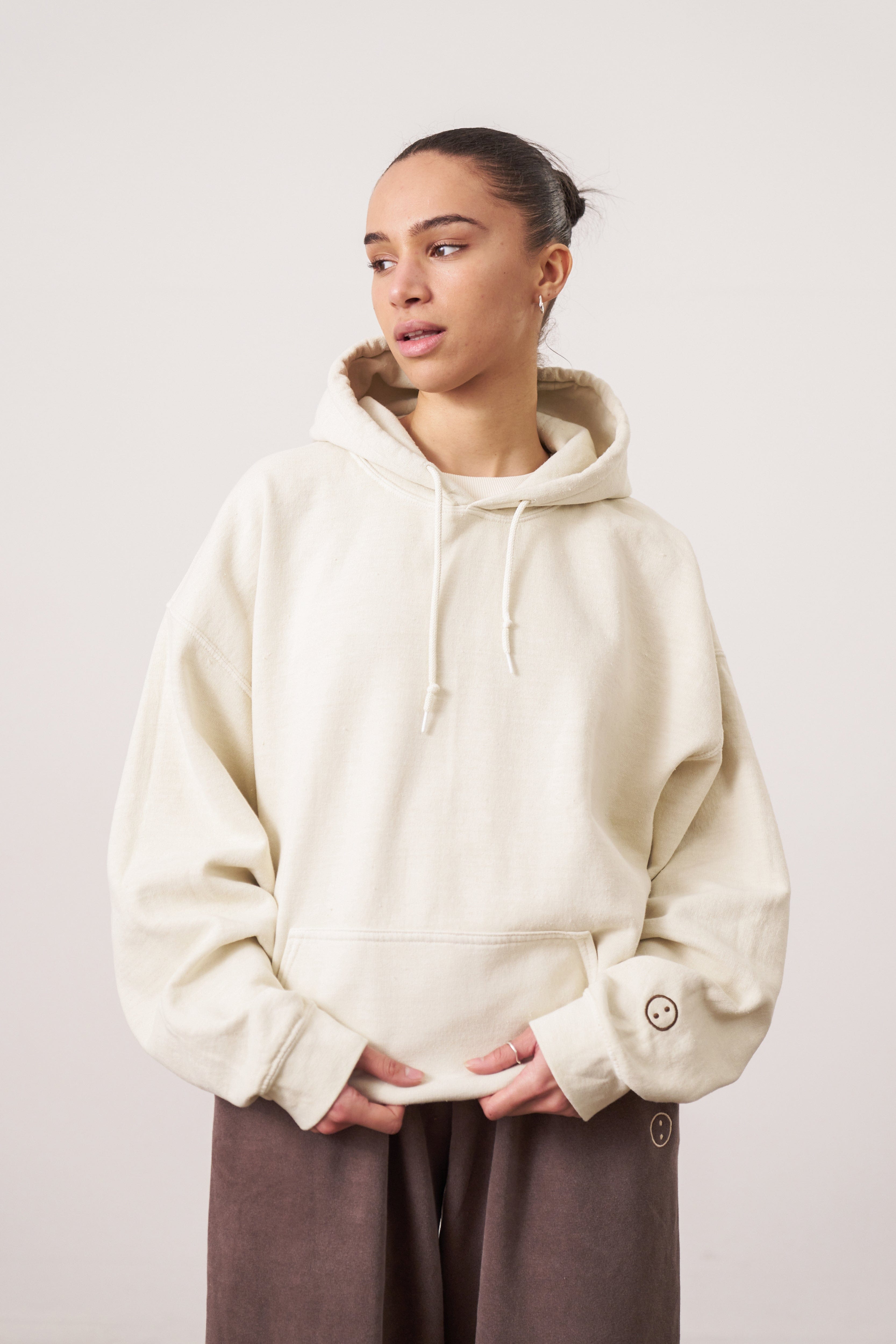UN:IK Essentials Essentials Vintage Washed Hoodie - Ivory
