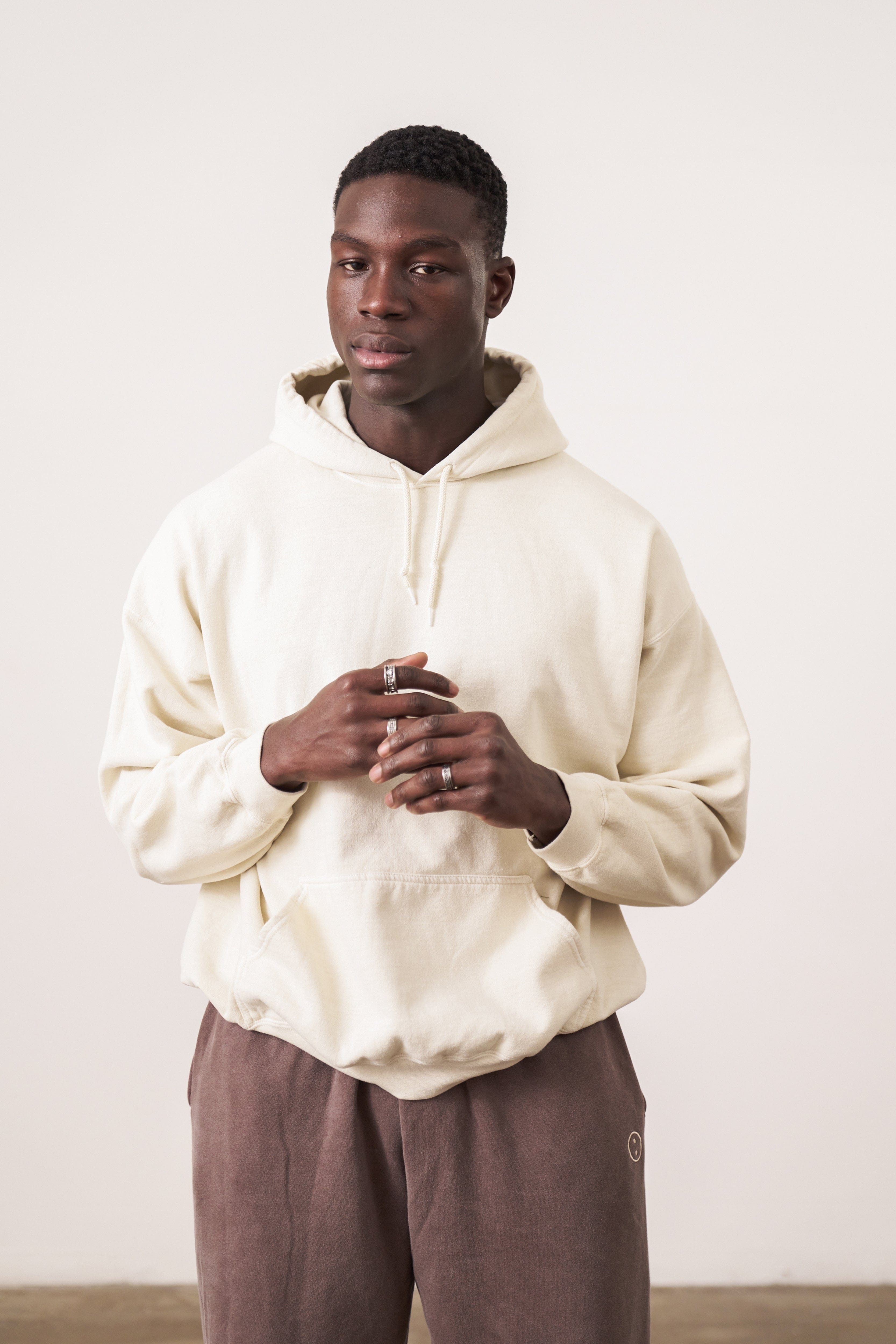 UN:IK Essentials Essentials Vintage Washed Hoodie - Ivory