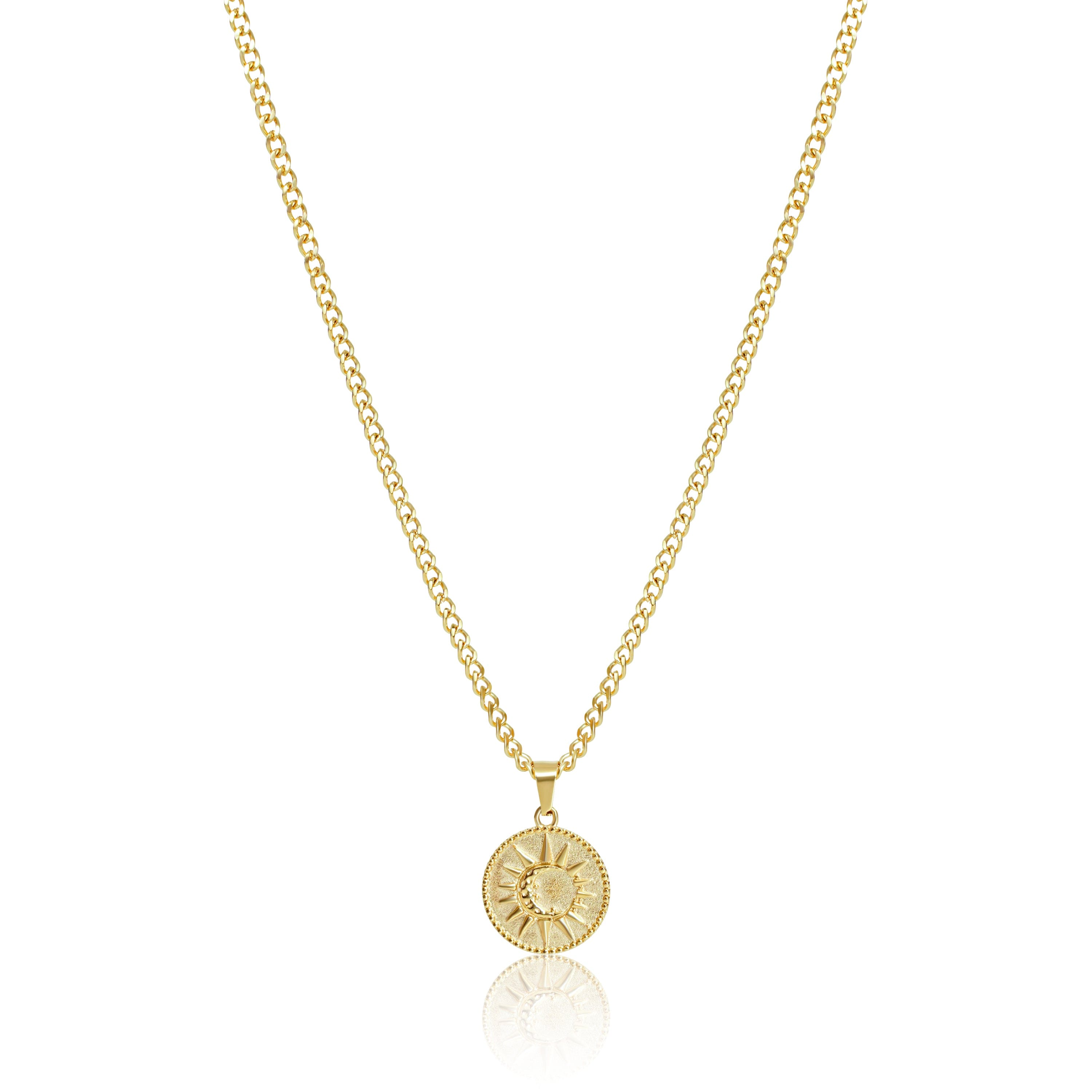UN:IK Jewellery Moon Pendant Necklace - Silver / Gold