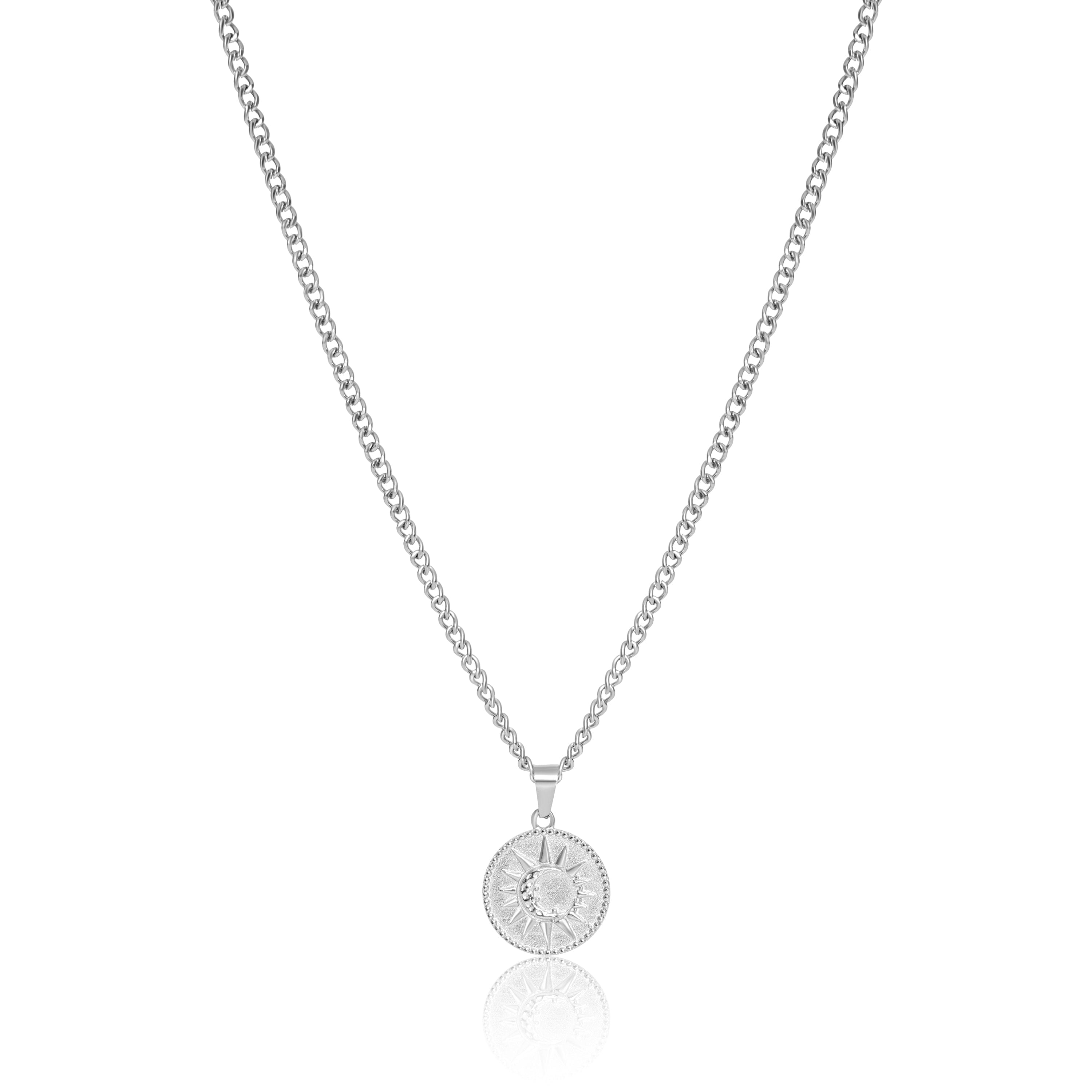 UN:IK Jewellery Moon Pendant Necklace - Silver / Gold