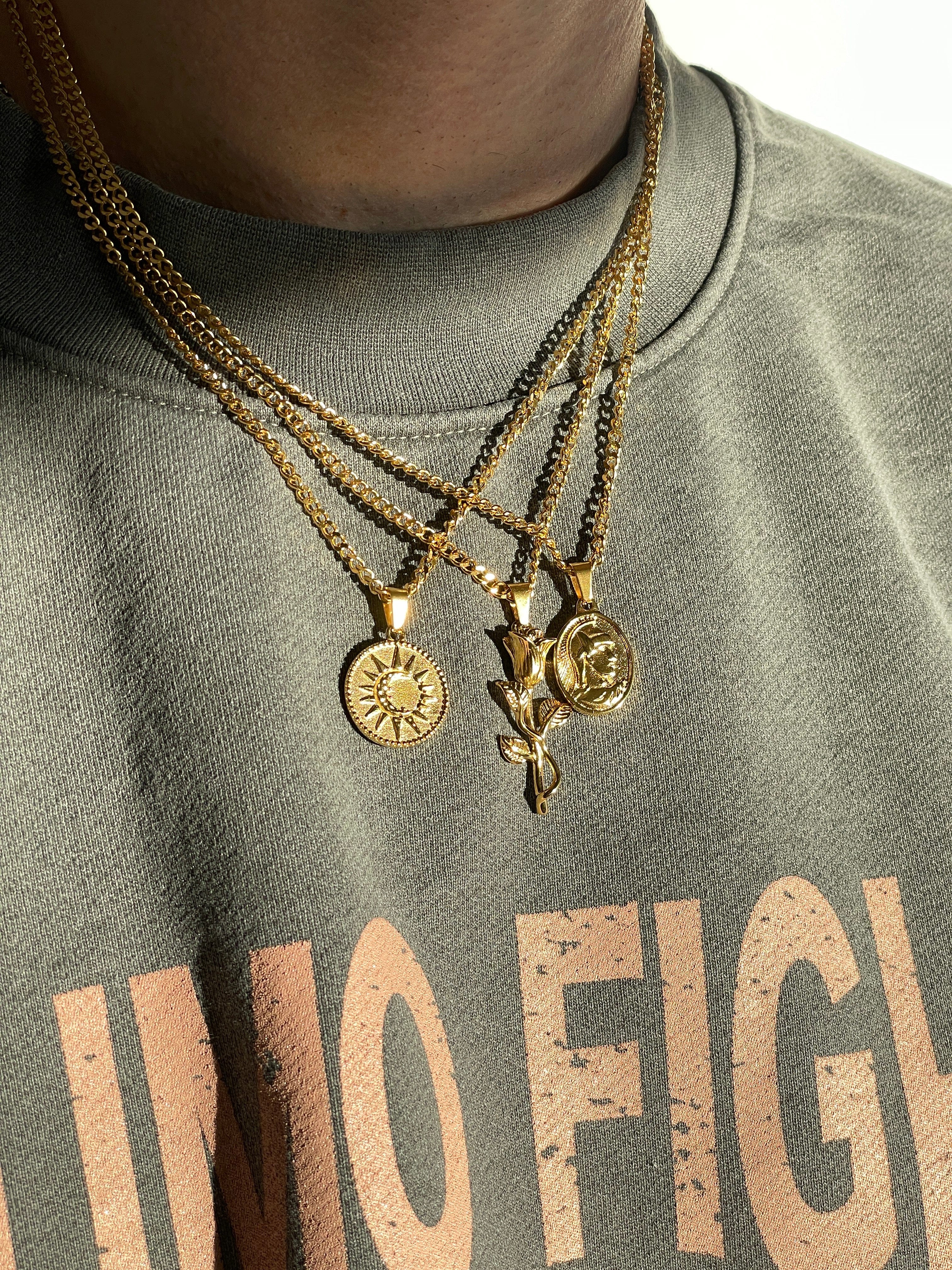 UN:IK Jewellery Moon Pendant Necklace - Silver / Gold