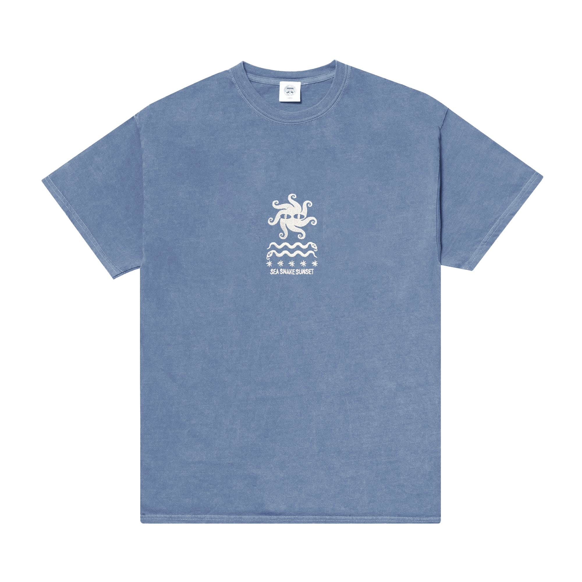 KBar Design KBAR X UN:IK 'Sea Snake' Vintage Washed Embroidered Tee - Blue