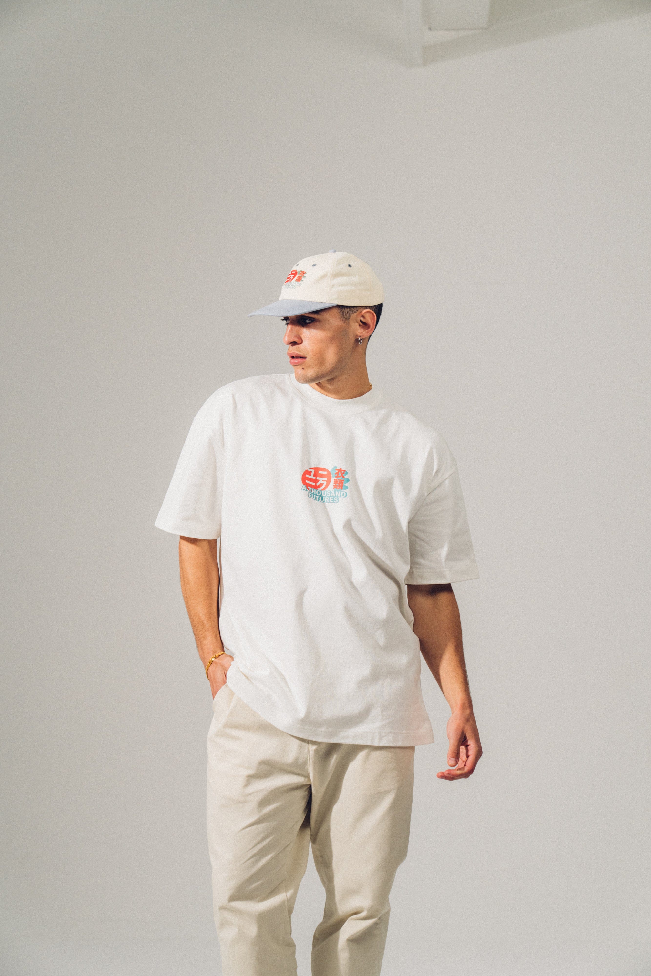 A Thousand Futures 'Lucky Cat' Tee - Vintage White