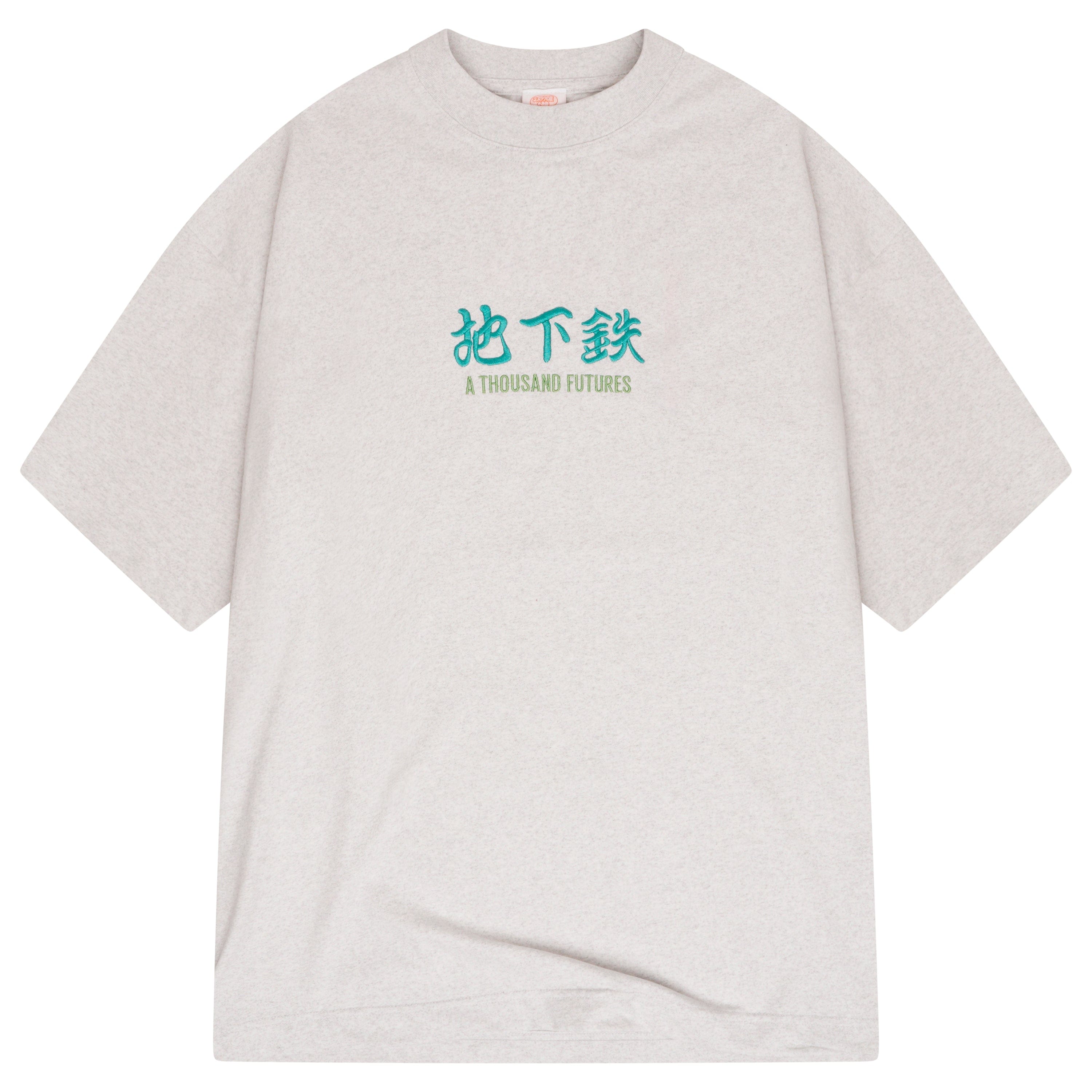 A Thousand Futures 'Logo' Embroidered Tee - Ash