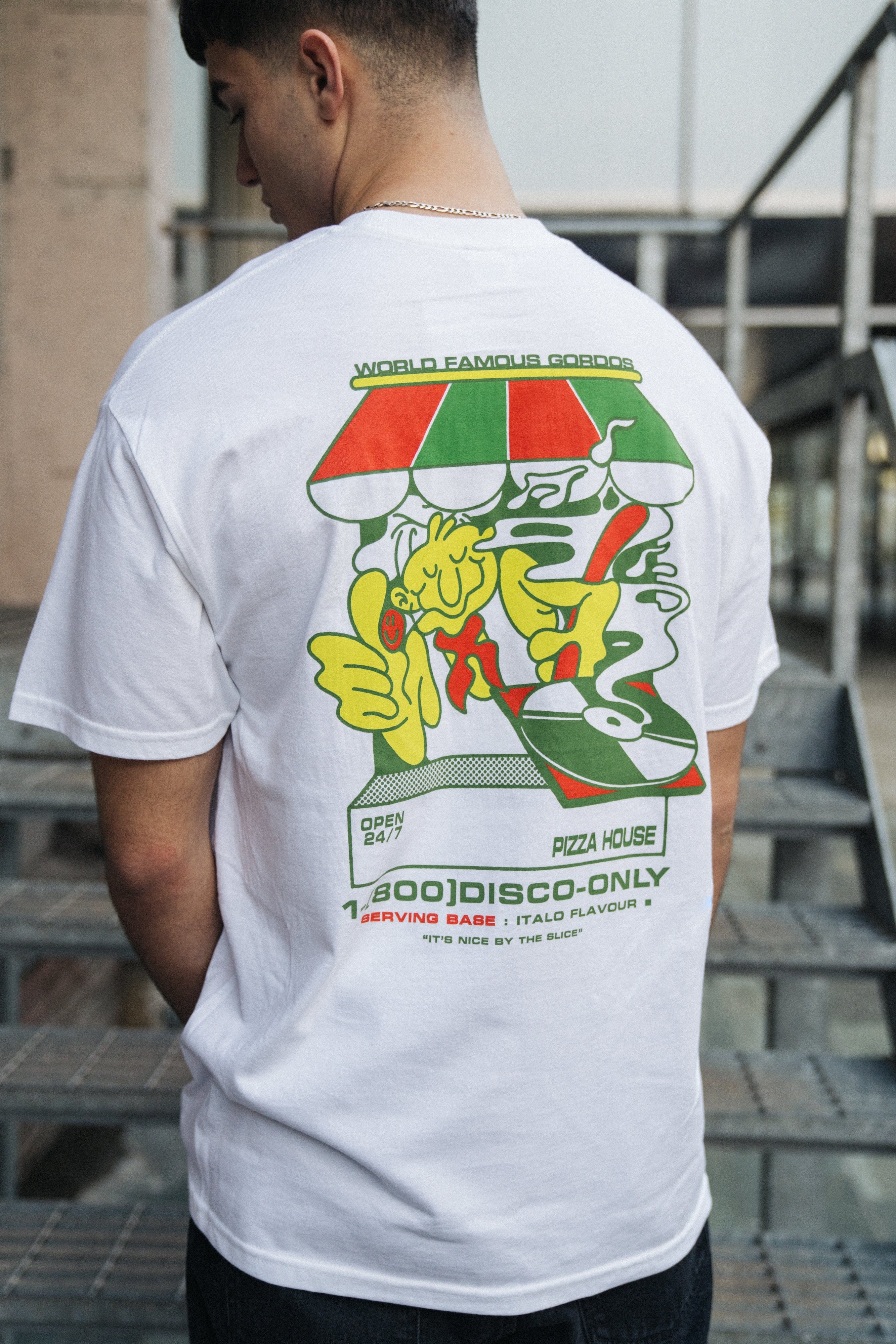 Gordos Pizzeria World Famous Gordos 'Nice By The Slice' Tee - White