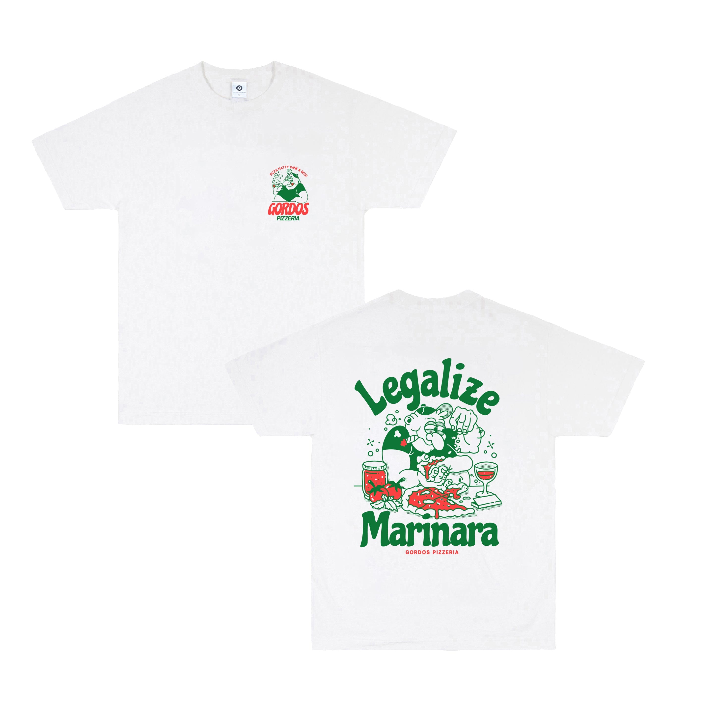 Gordos Pizzeria World Famous Gordos 'Legalize Marinara' Tee - White