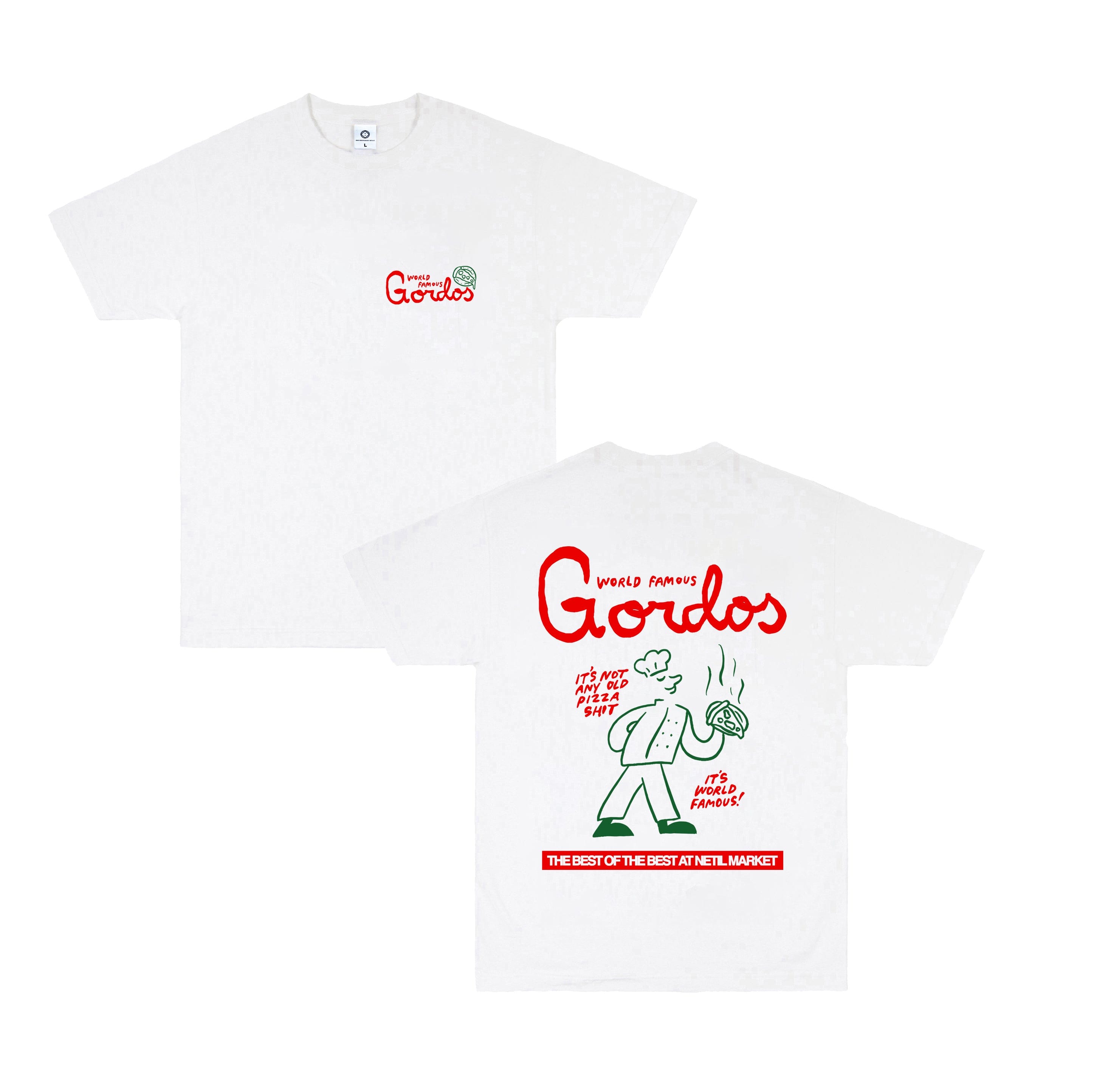 Gordos Pizzeria World Famous Gordos x Hephee 'World Famous' Tee - White